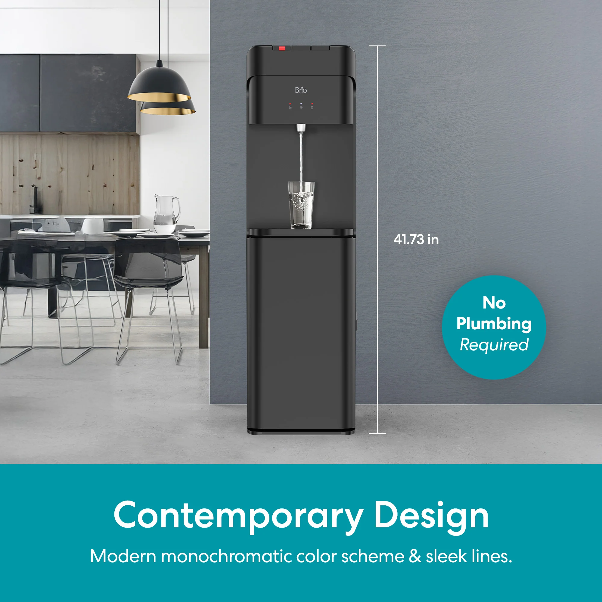 Brio 425 Tri-Temperature Black Bottom Load Water Cooler - Image 5