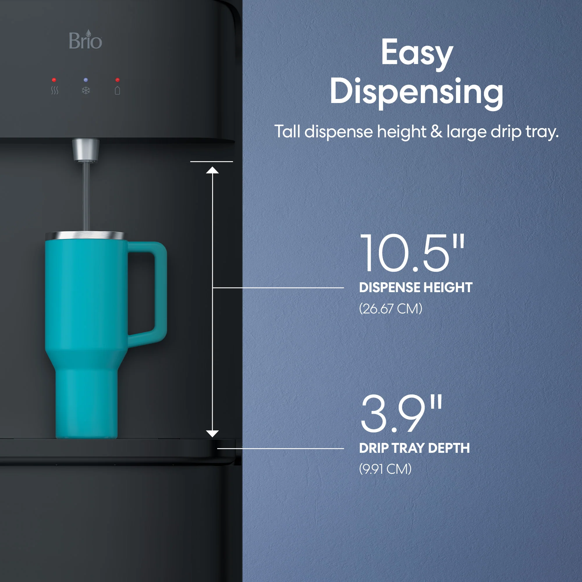 Brio 425 Tri-Temperature Black Bottom Load Water Cooler - Image 7