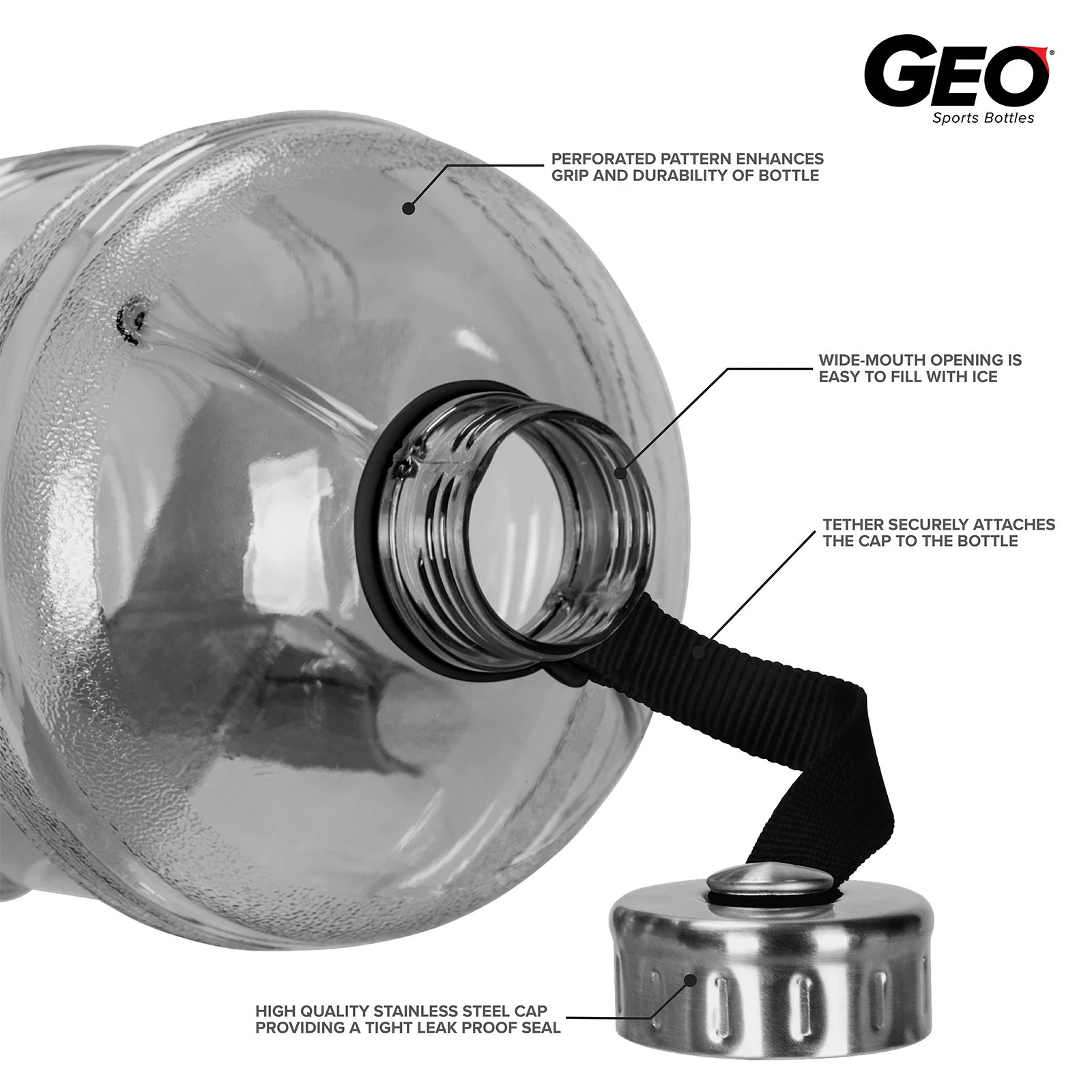 GEO 1-Gallon BPA-Free Sports Bottle With Stainless Steel Cap - Image 11