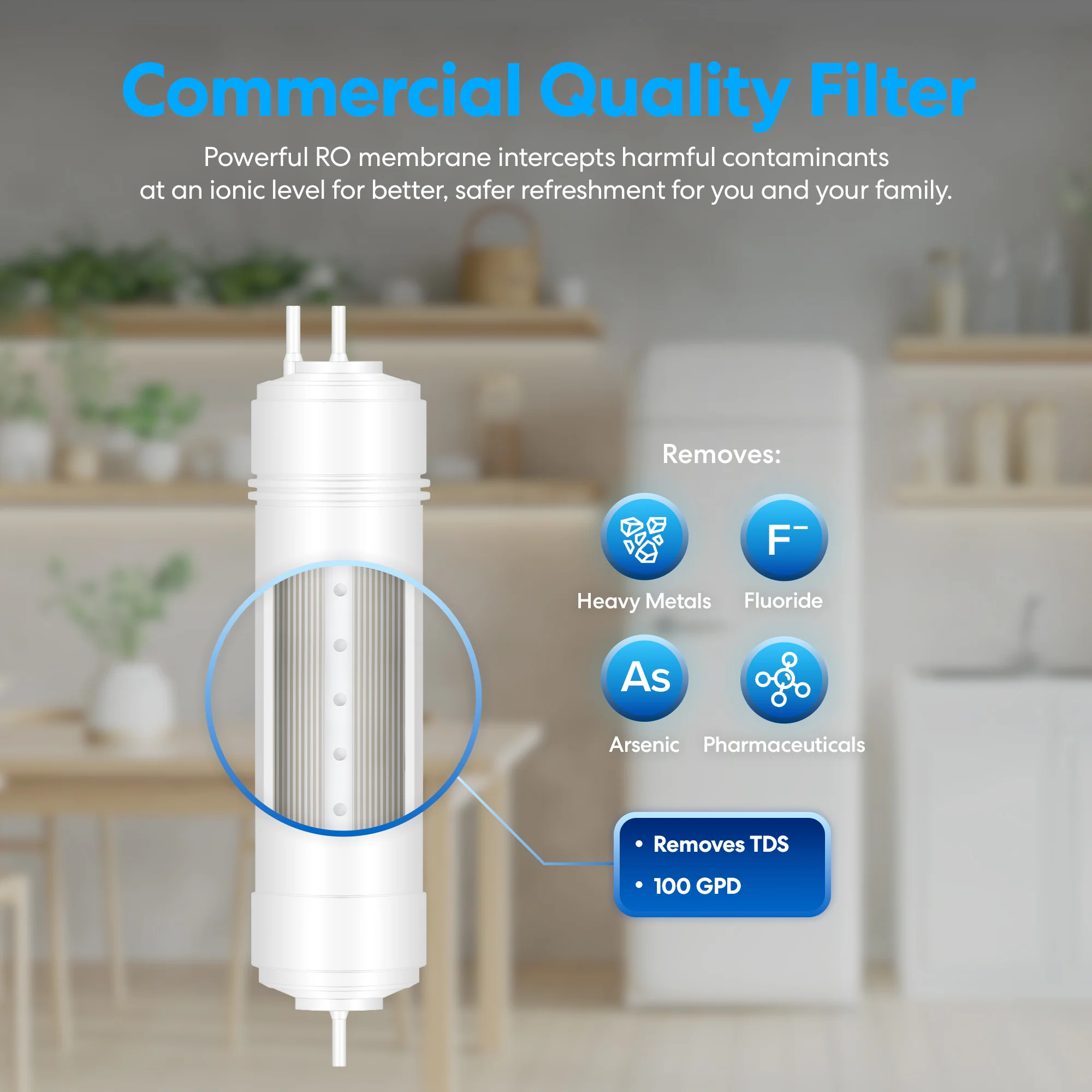 Brio 11" RO Inline Filter 100GPD - Image 3