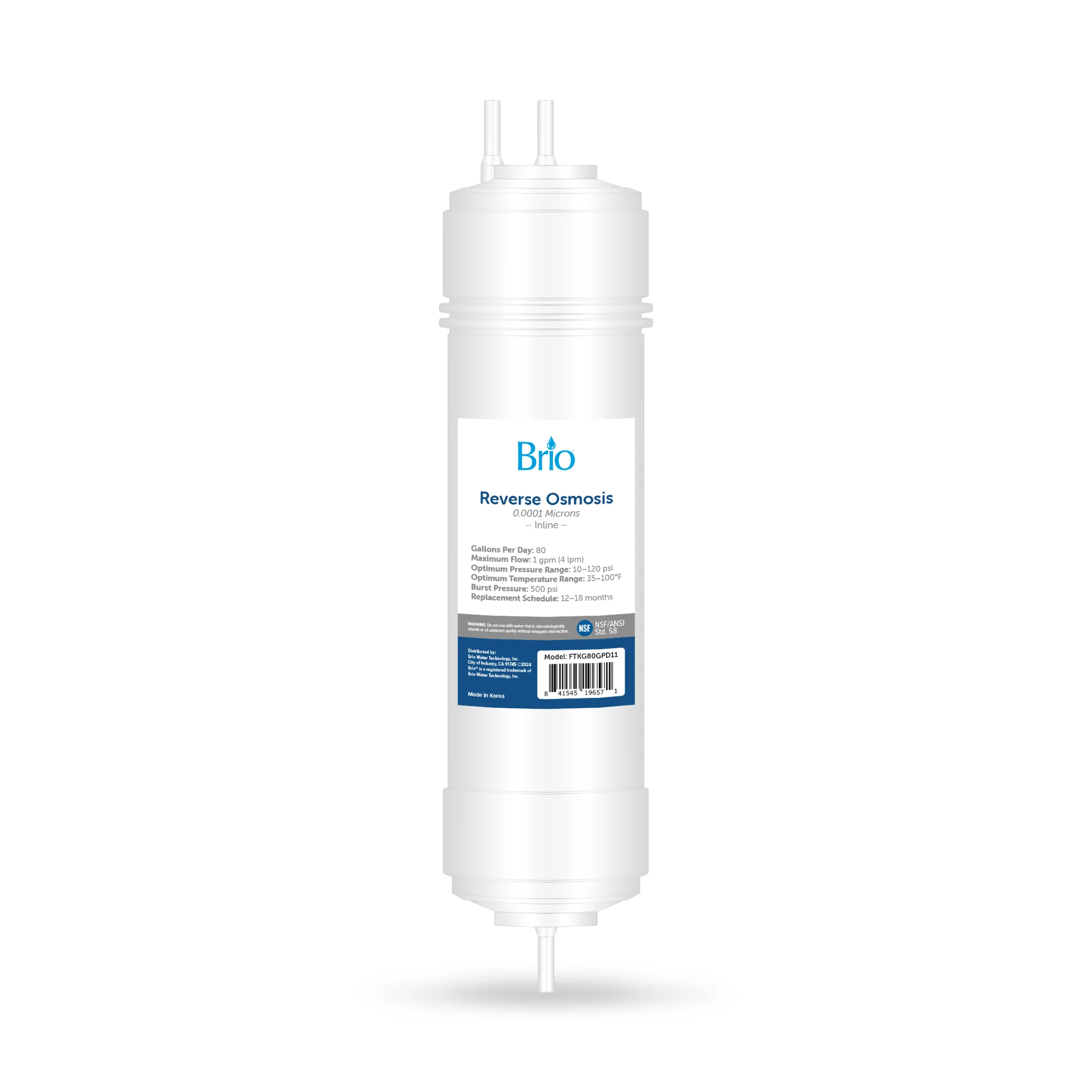 Brio 11" RO Inline Filter 80GPD