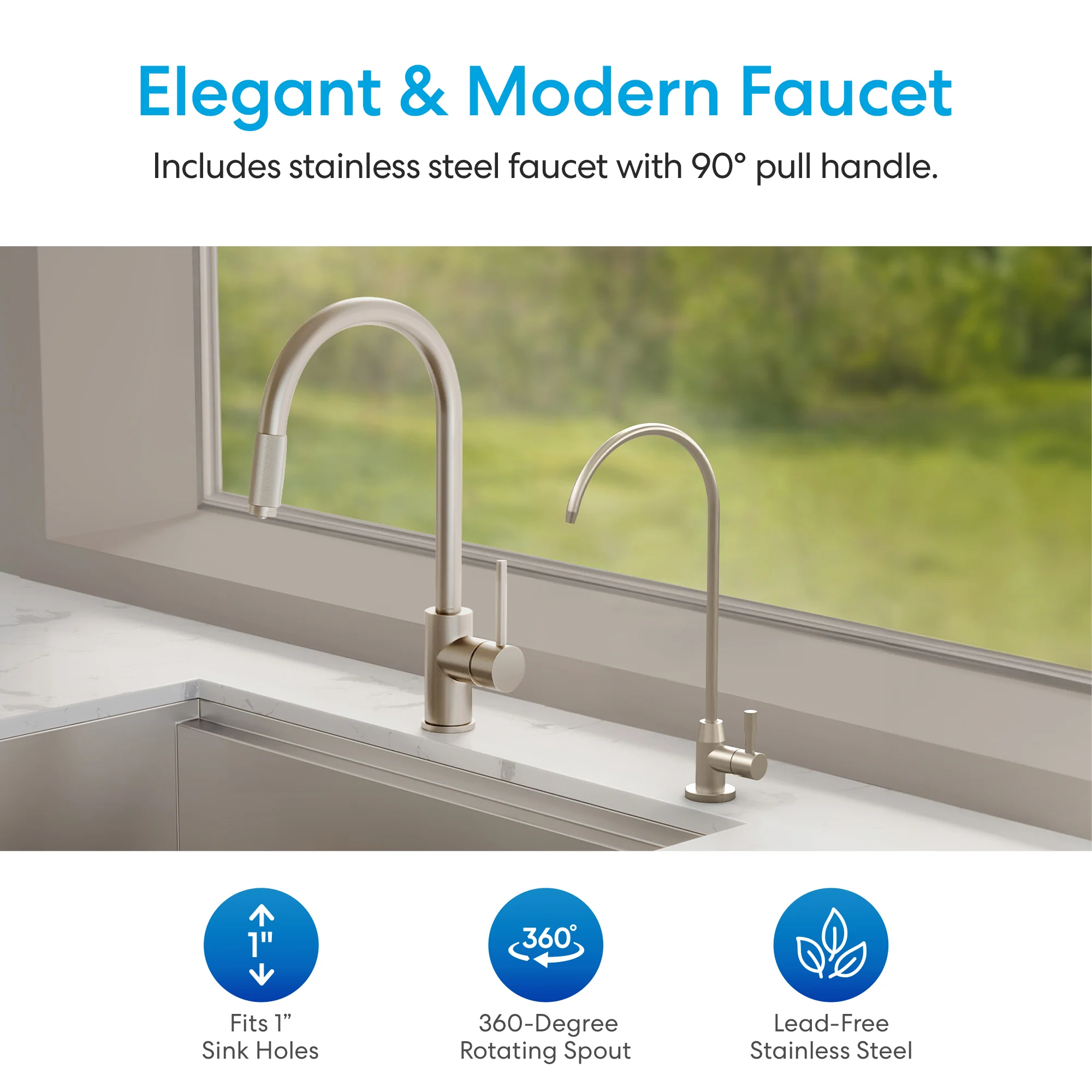 11" All-in-One 3-Stage Under Sink Water Filter & Faucet - Image 5