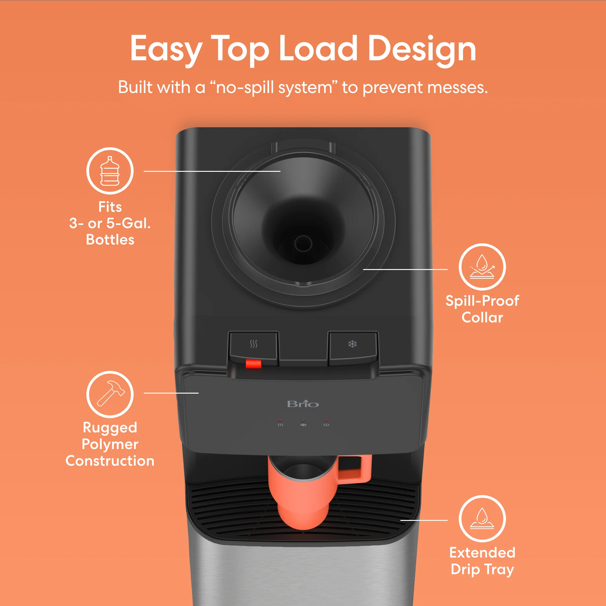 Brio 130 Series SS Top Load Water Cooler - Image 3