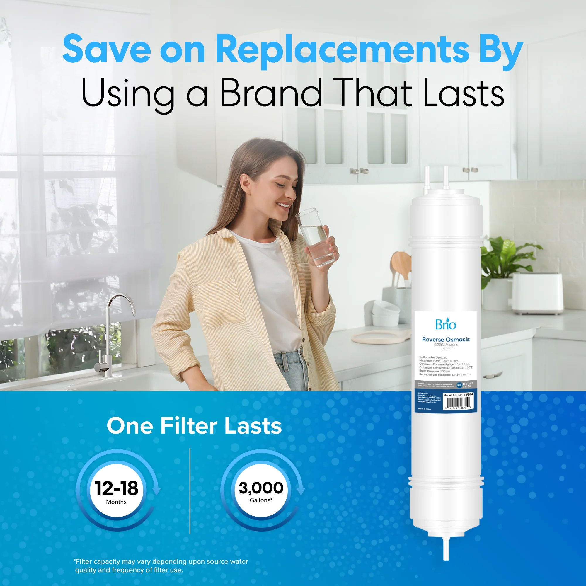 Brio 14" RO Inline Filter 150GPD - Image 8