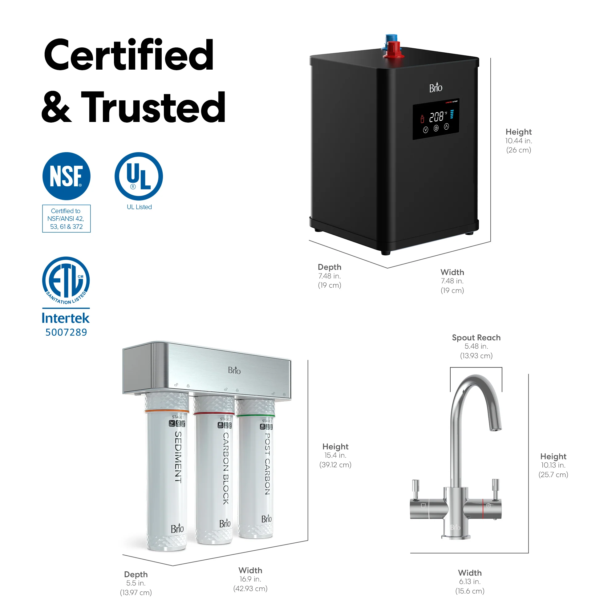 Brio 3-Stage Digital Instant Hot Water Undersink Dispenser System - Chrome Plated - Image 9