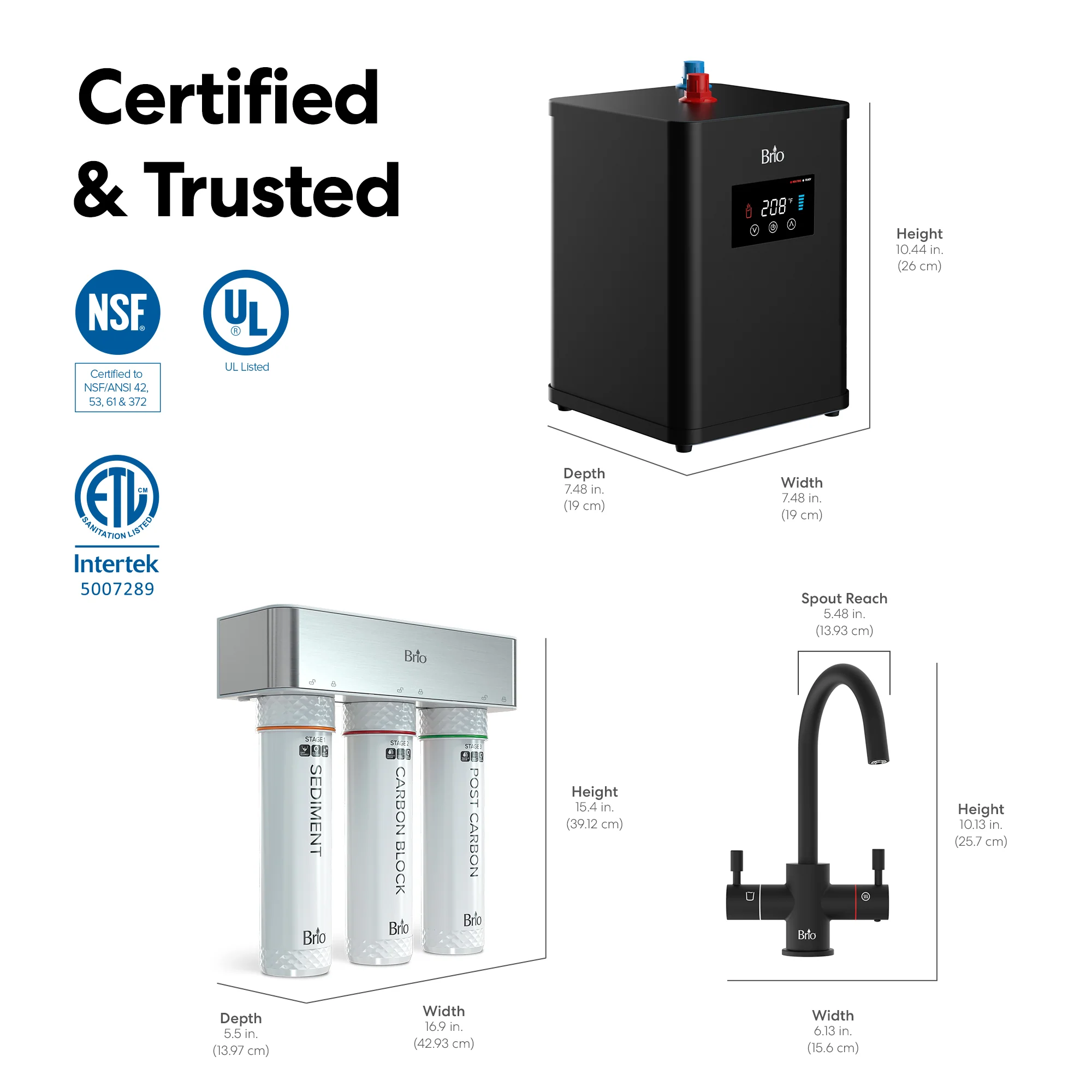 Brio 3-Stage Digital Instant Hot Water Undersink Dispenser System - Matte Black - Image 9