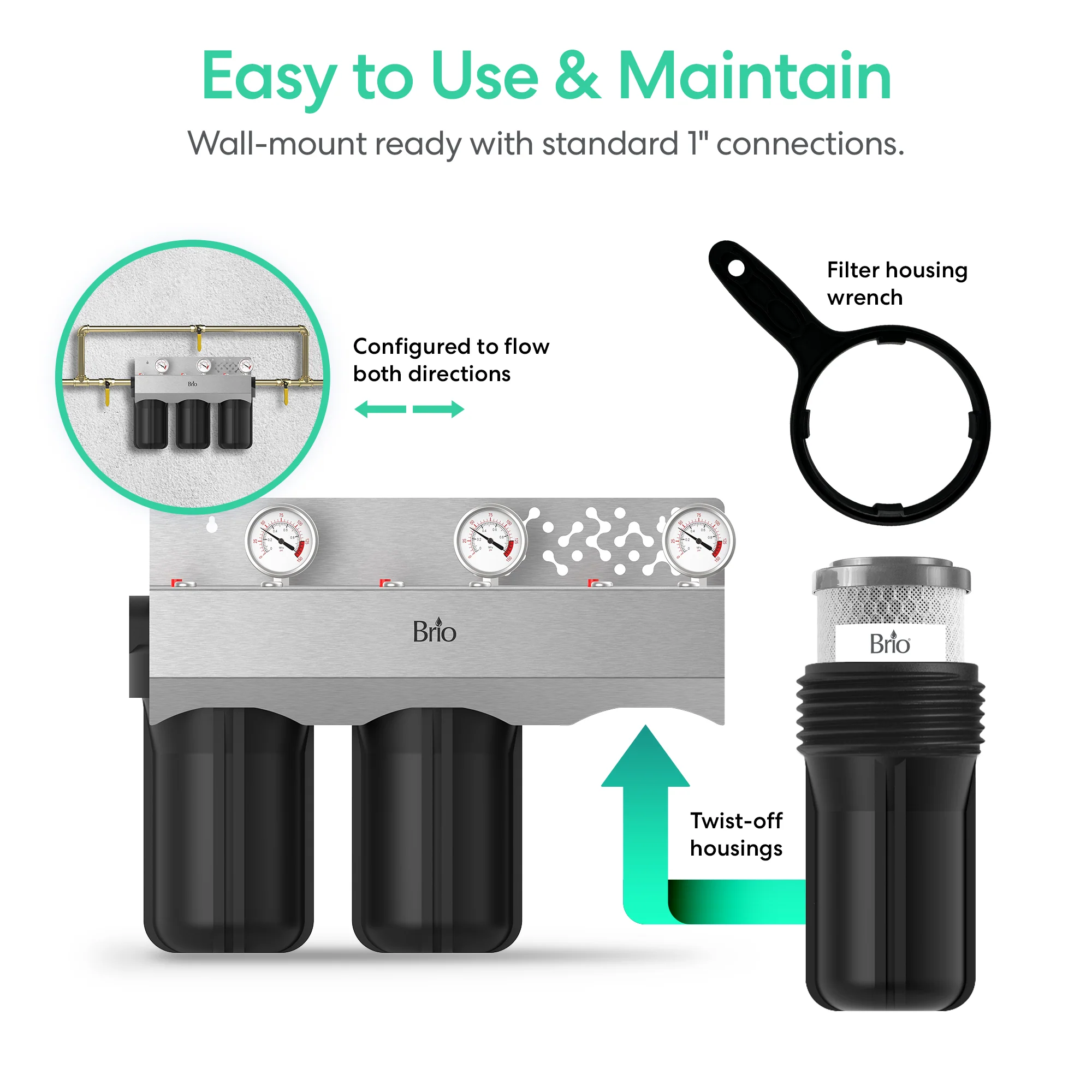 Brio 3-Stage Whole House Filtration System - 10" Heavy Metals - Image 7