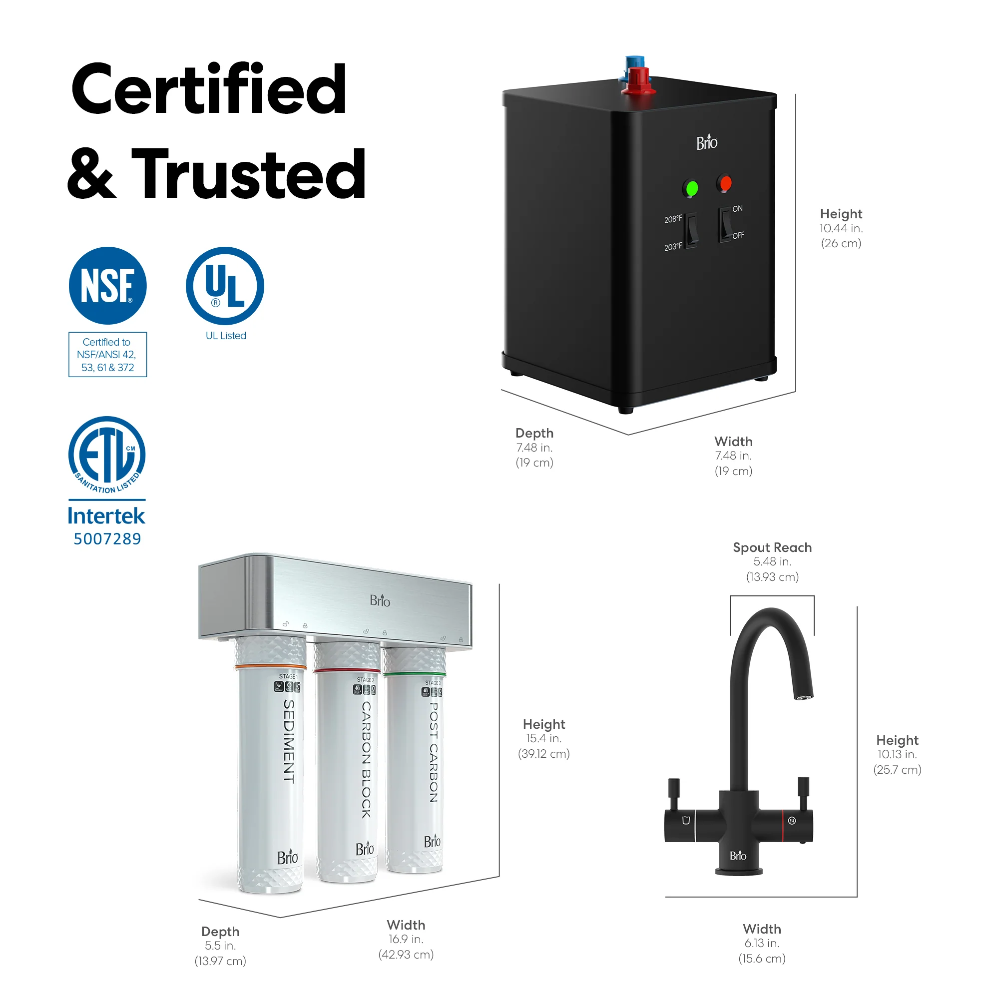 Brio 3-Stage Instant Hot Water Undersink Dispenser System - Matte Black - Image 9
