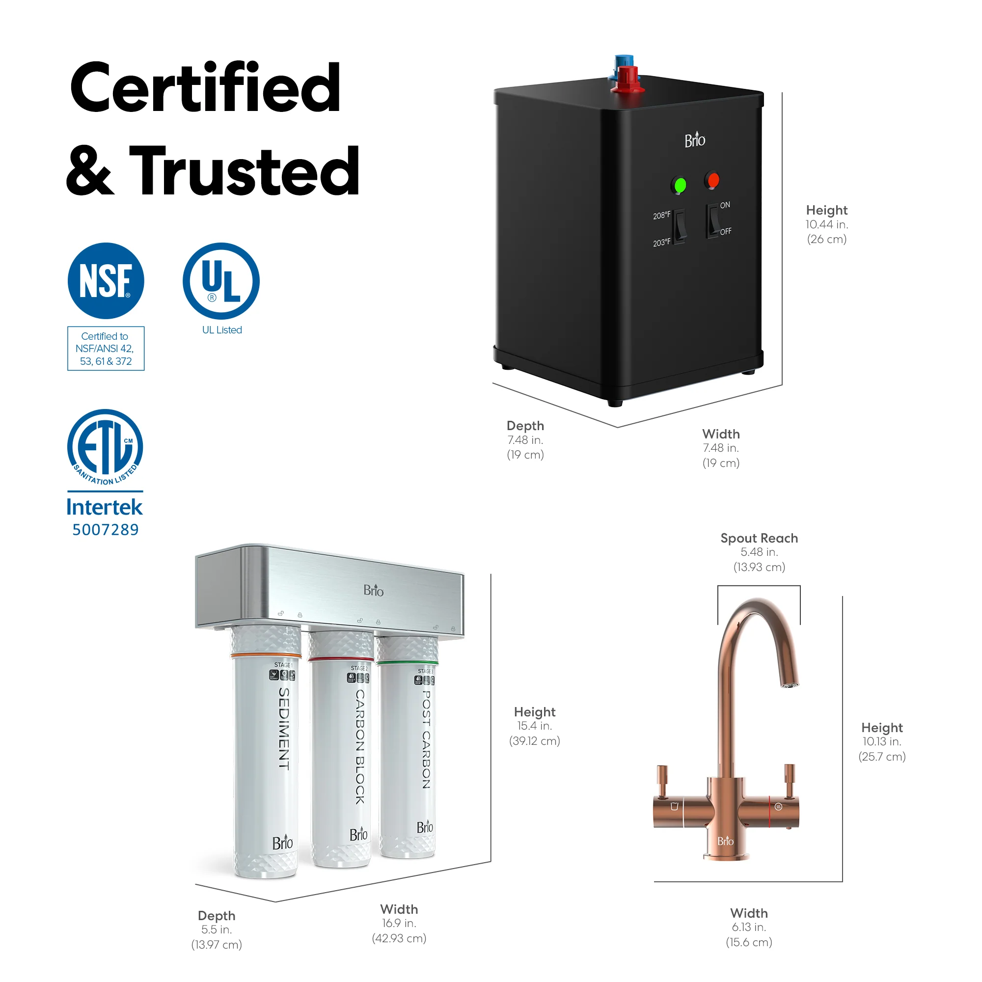 Brio 3-Stage Instant Hot Water Undersink Dispenser System - Rose Gold - Image 9