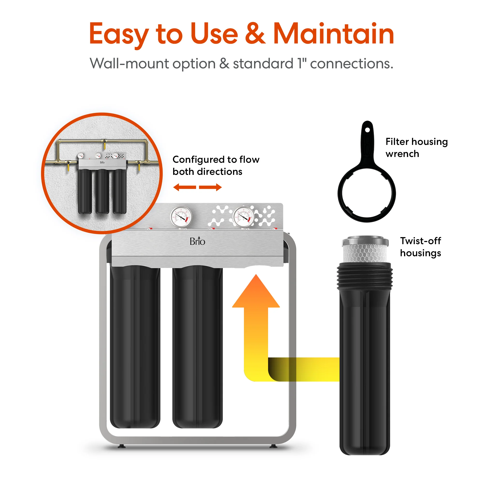 Brio 3-Stage Whole House Filtration System - 20" Anti-Scale - Image 7