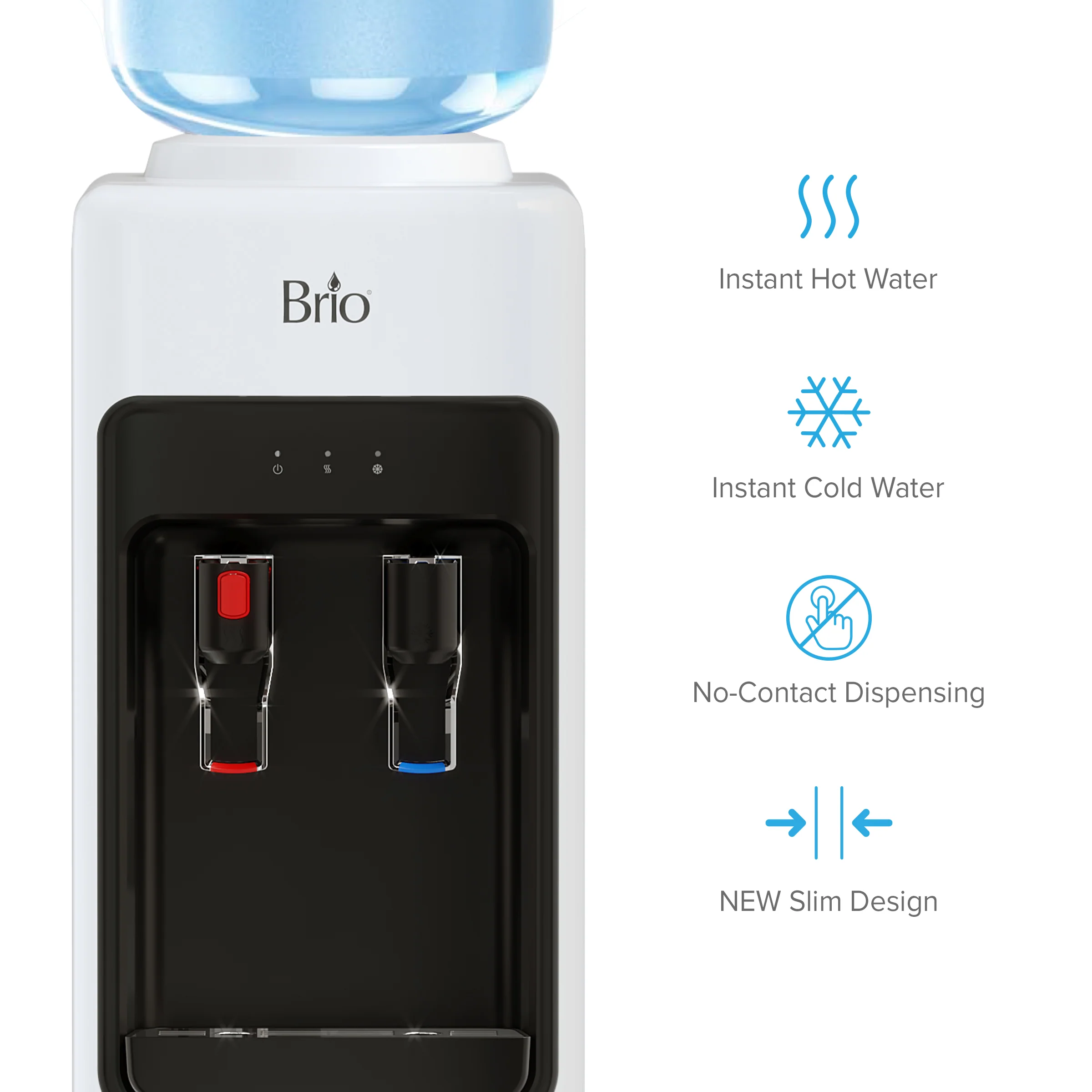 Brio 300 Slim Series White Top Load Water Cooler - Image 3