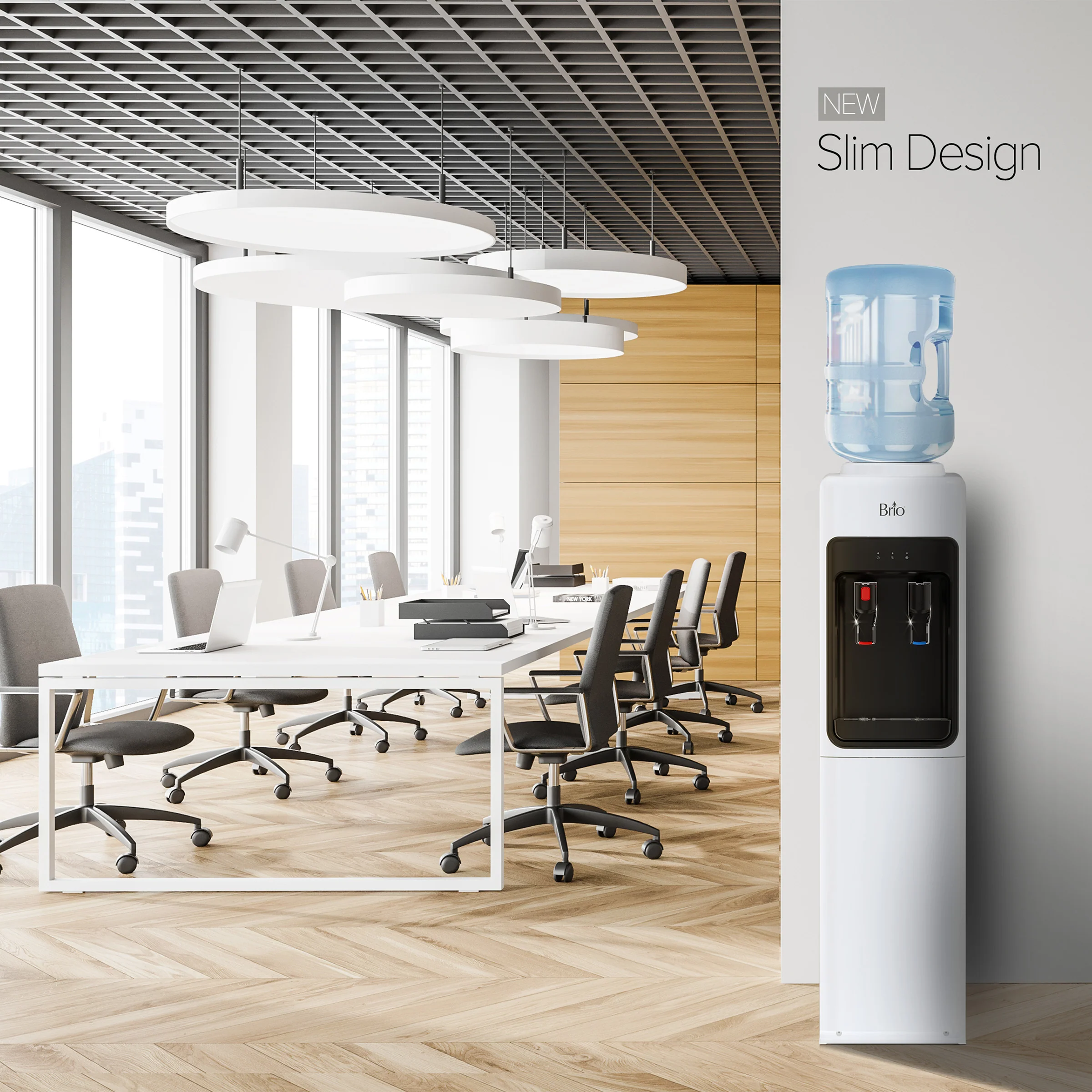 Brio 300 Slim Series White Top Load Water Cooler - Image 4