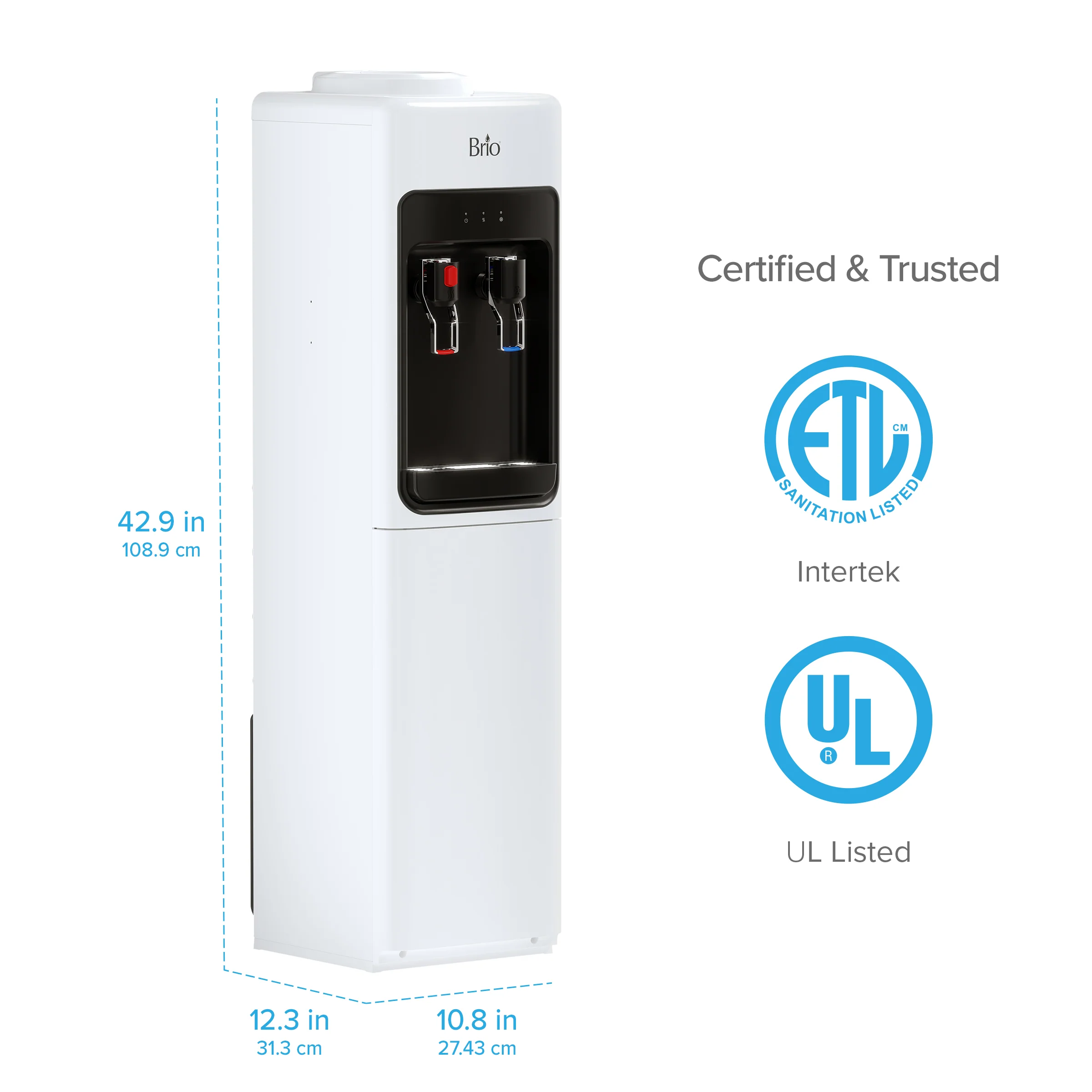 Brio 300 Slim Series White Top Load Water Cooler - Image 7