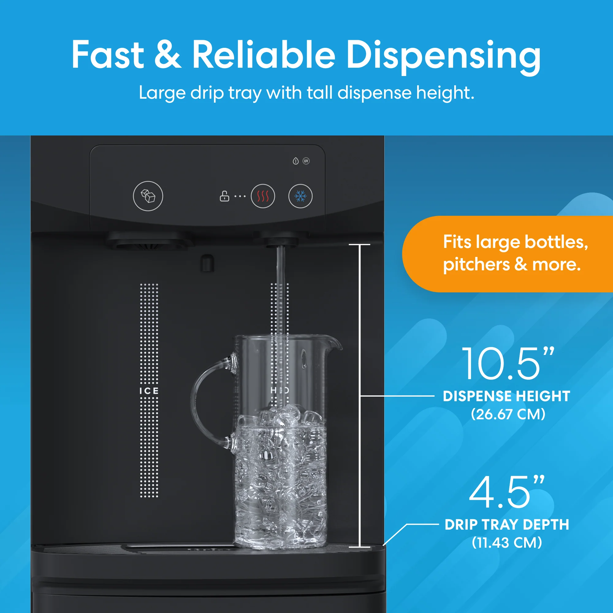 Brio 320 Bottom Load Ice + Hot/Cold Water Cooler Dispenser - Image 5