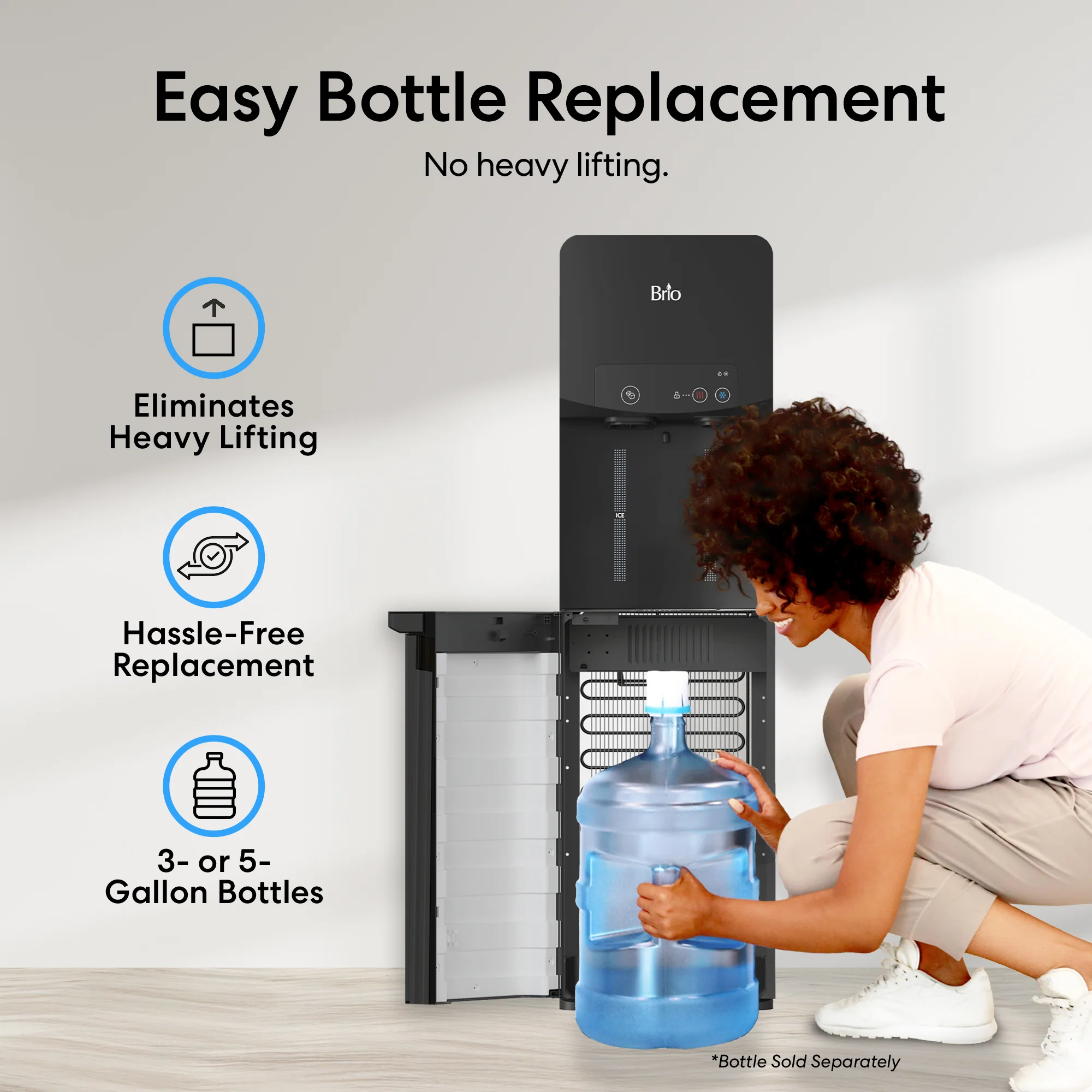 Brio 320 Bottom Load Ice + Hot/Cold Water Cooler Dispenser - Image 6