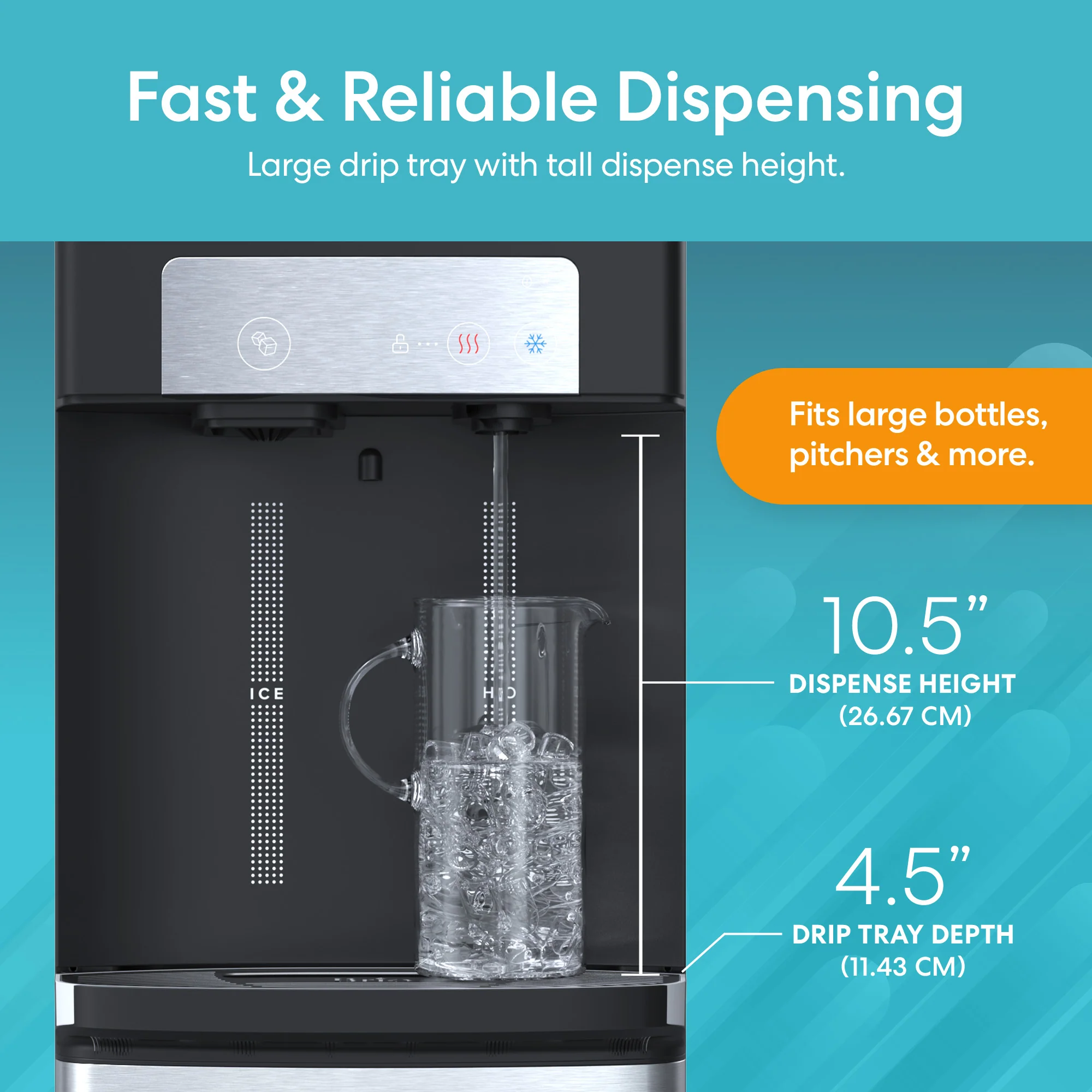Brio 420 Bottom Load Ice + Hot/Cold Water Cooler Dispenser - Image 5
