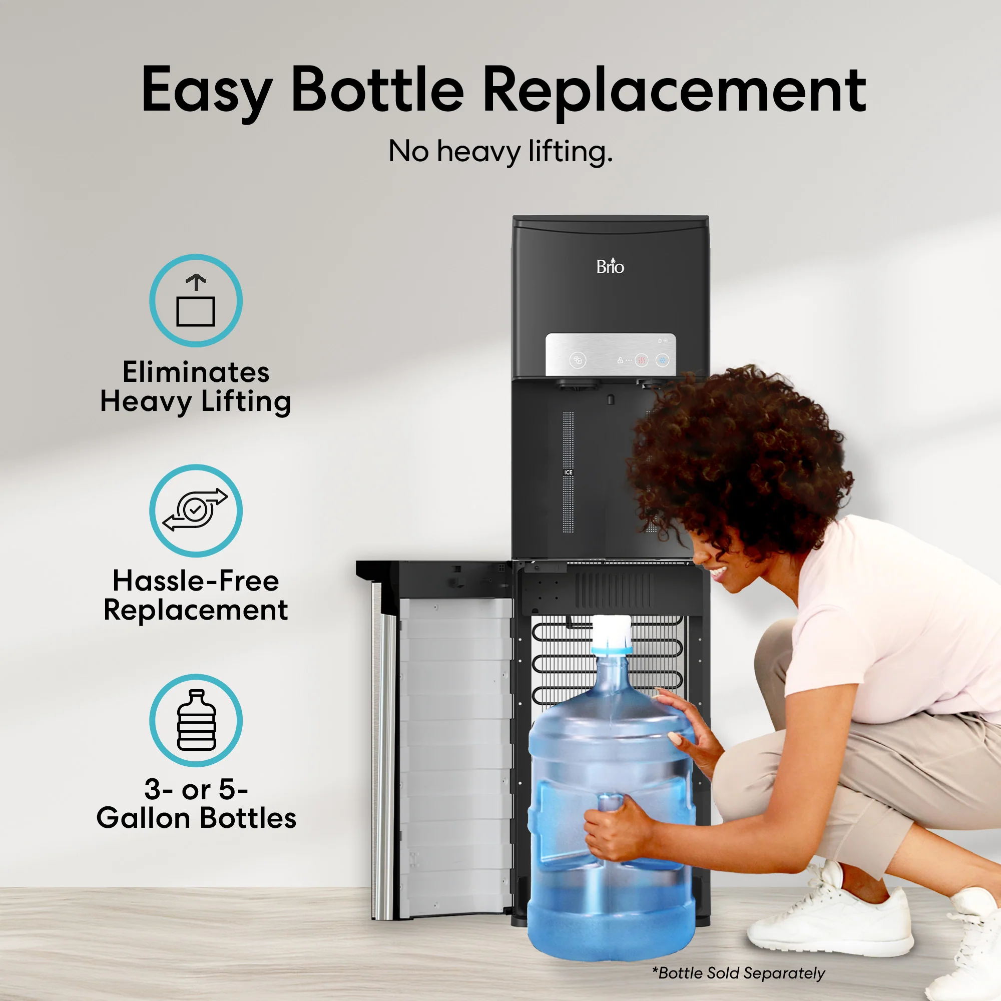 Brio 420 Bottom Load Ice + Hot/Cold Water Cooler Dispenser - Image 6