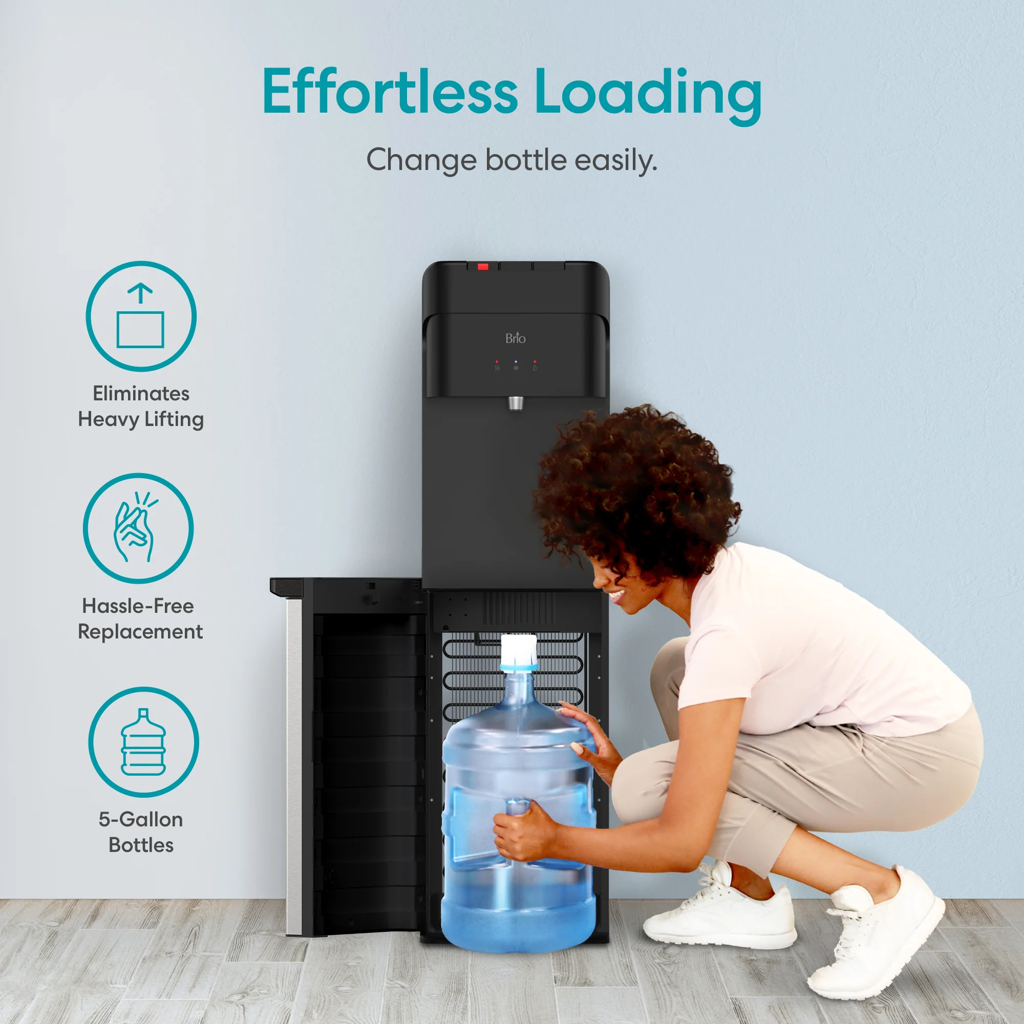 Brio 425 Stainless Steel Bottom Load Tri Temperature Water Cooler - Image 3
