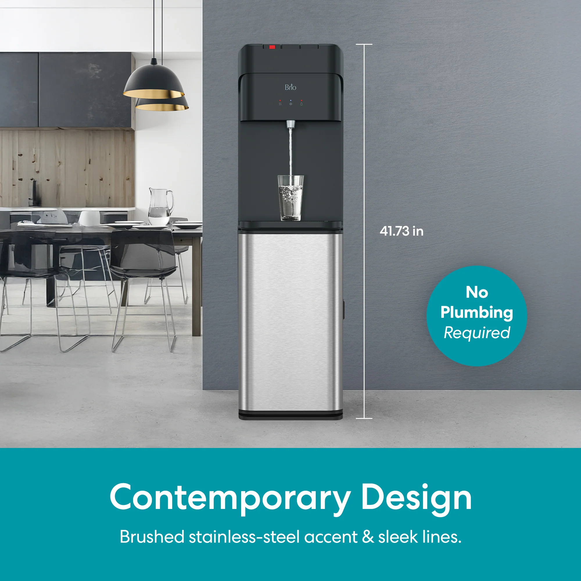 Brio 425 Stainless Steel Bottom Load Tri Temperature Water Cooler - Image 5