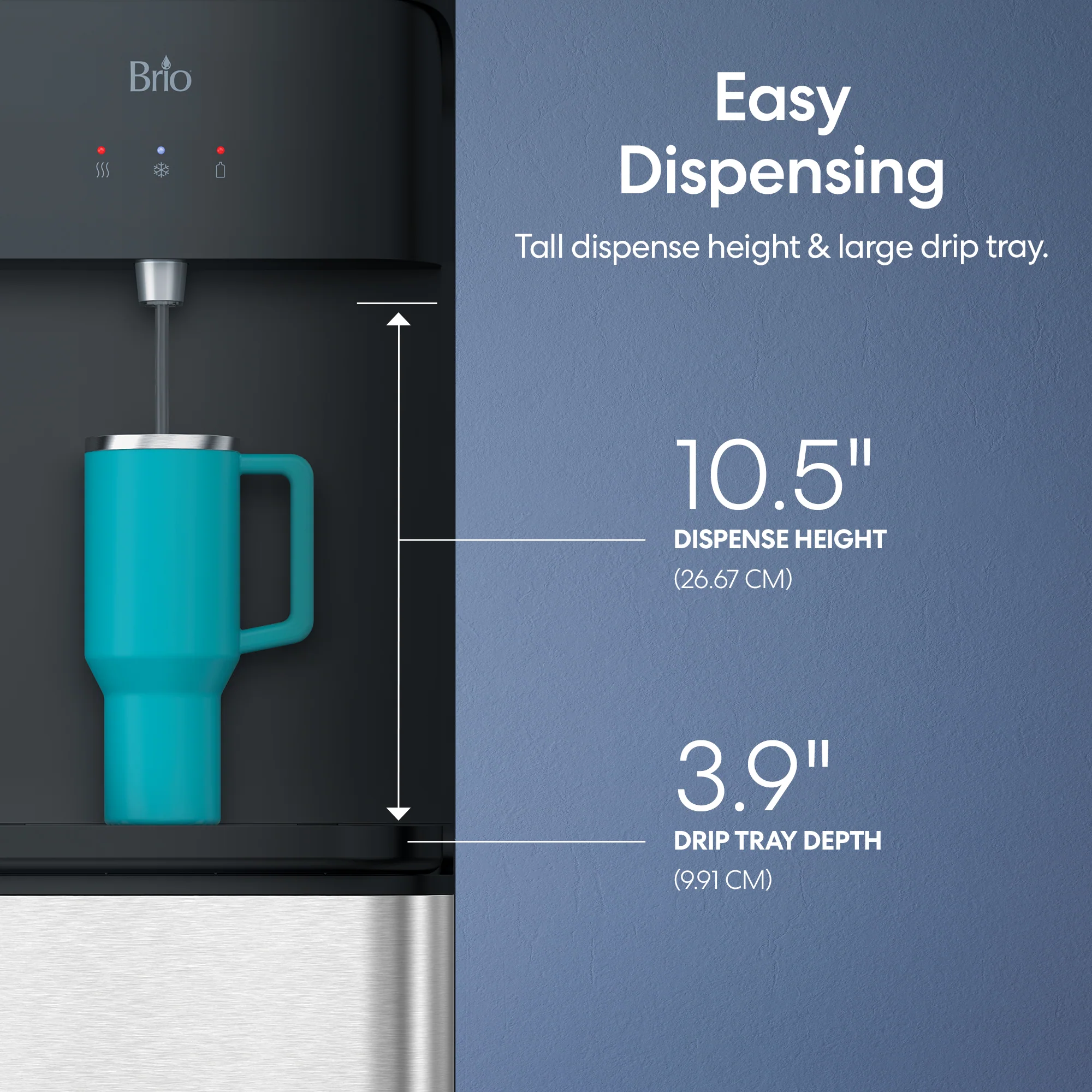 Brio 425 Stainless Steel Bottom Load Tri Temperature Water Cooler - Image 7