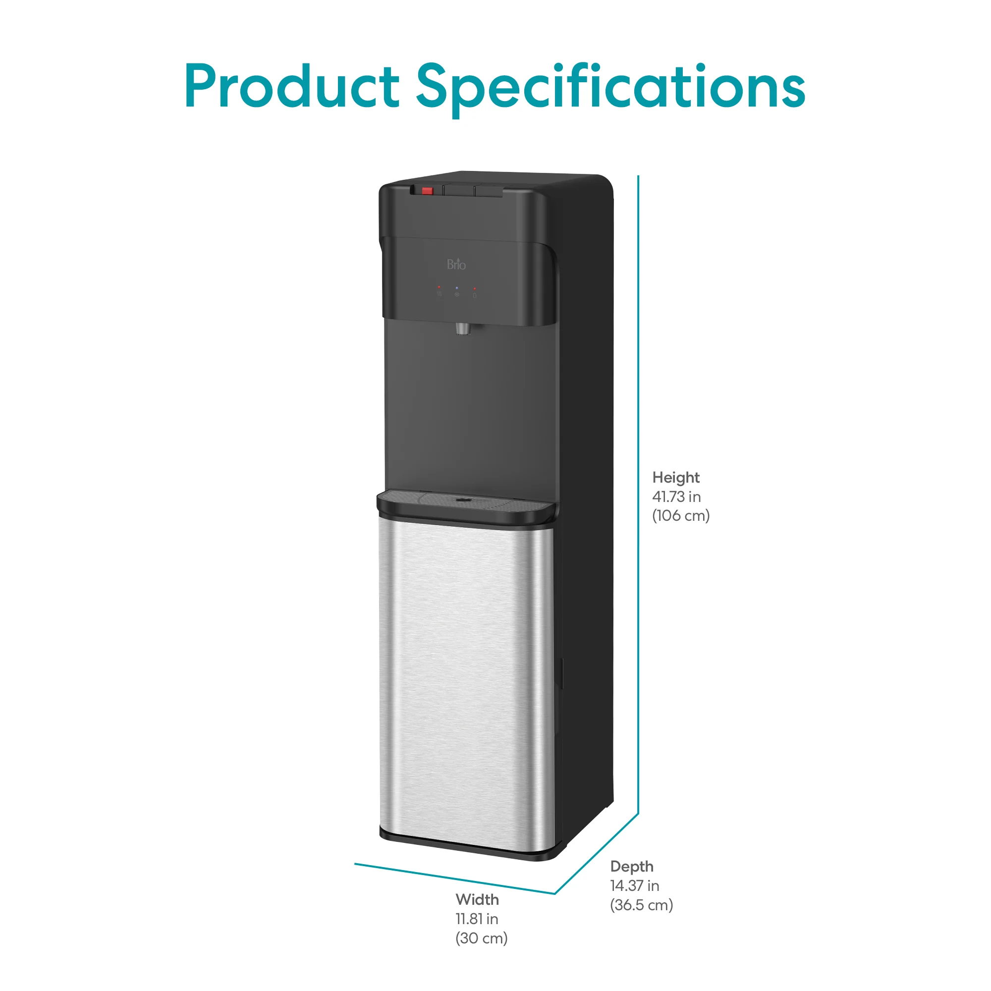 Brio 425 Stainless Steel Bottom Load Tri Temperature Water Cooler - Image 9