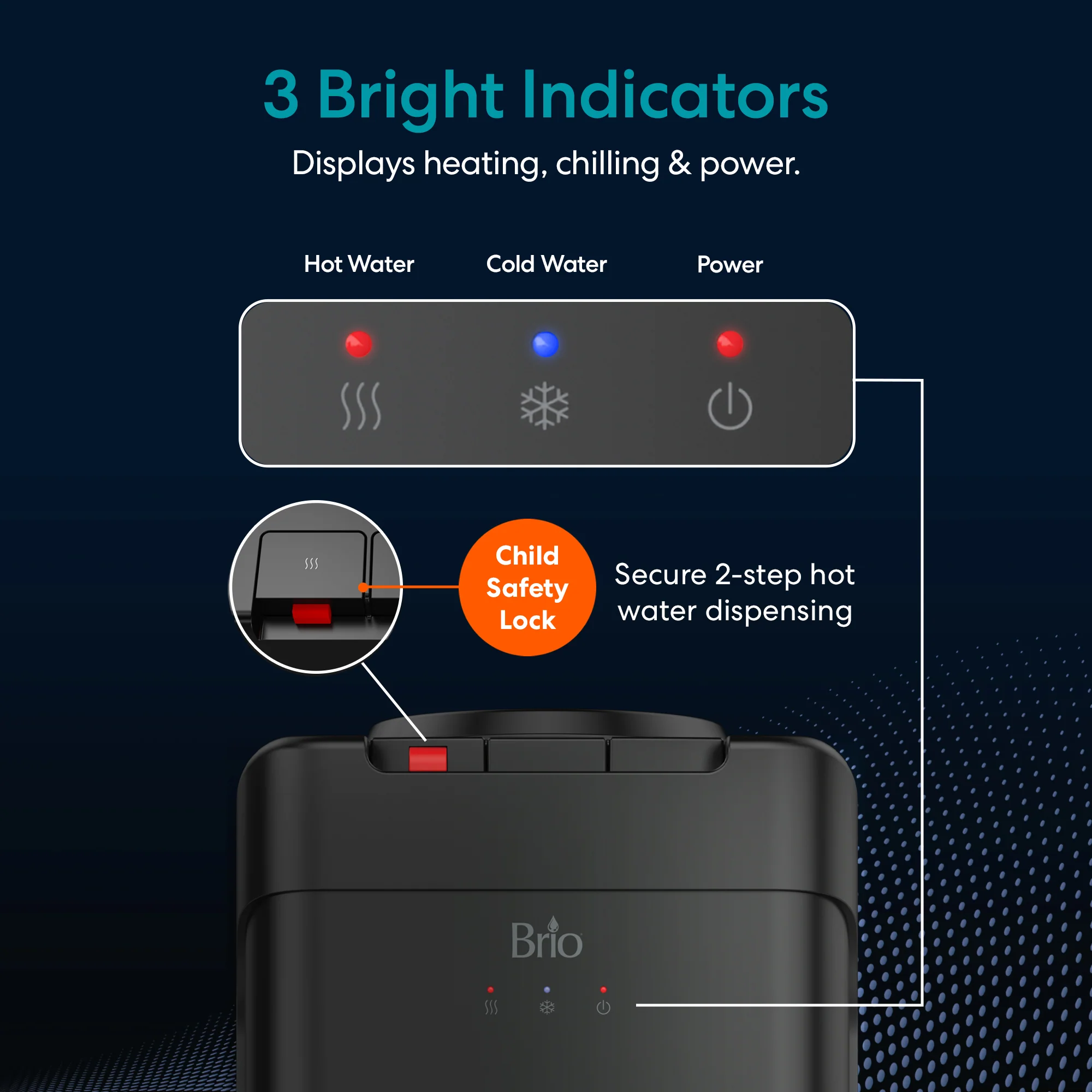 Brio 430 Series Hot & Cold Top Load Water Cooler - Image 4