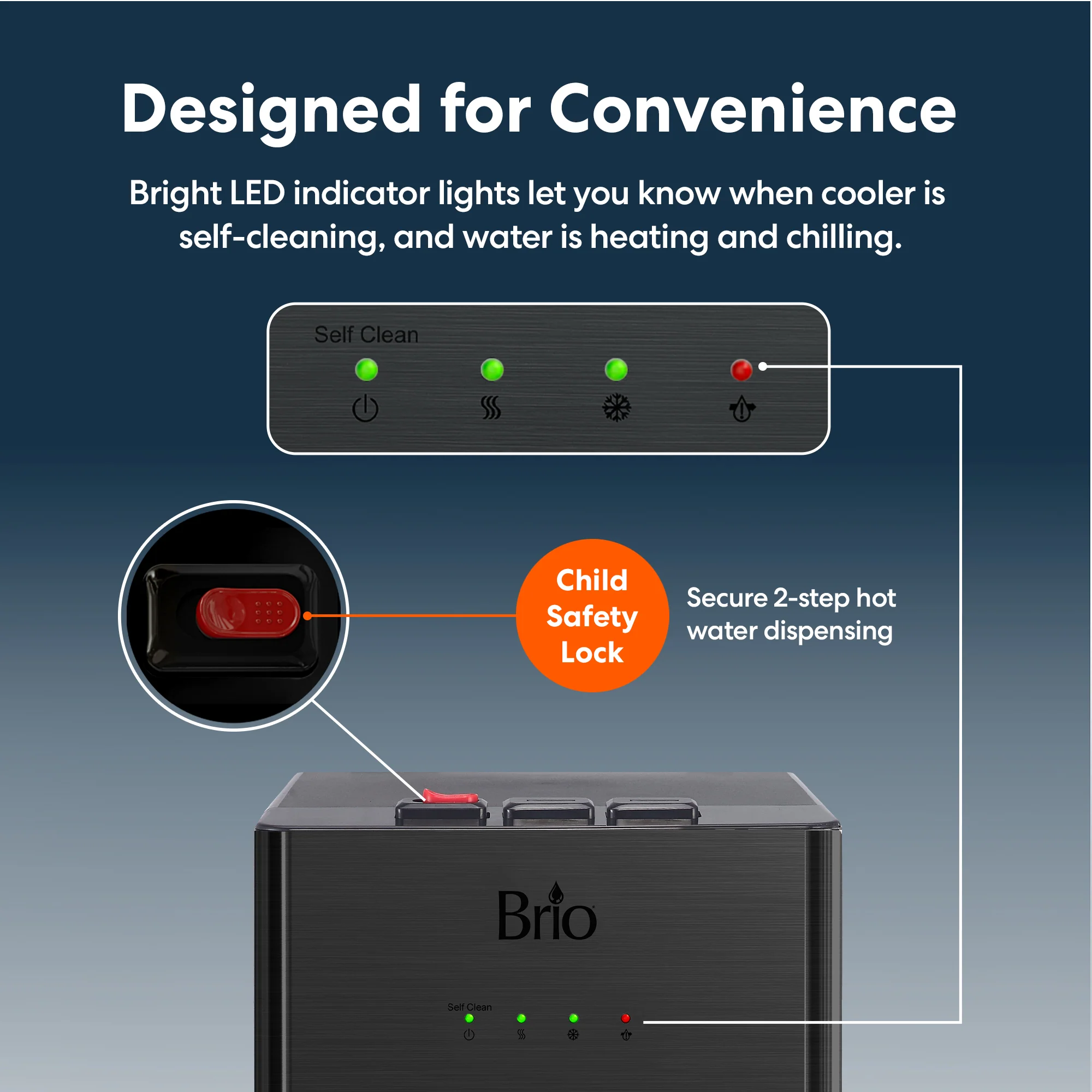 Brio 500 Series 4-Stage UF Black Stainless Bottleless Water Cooler - Image 5