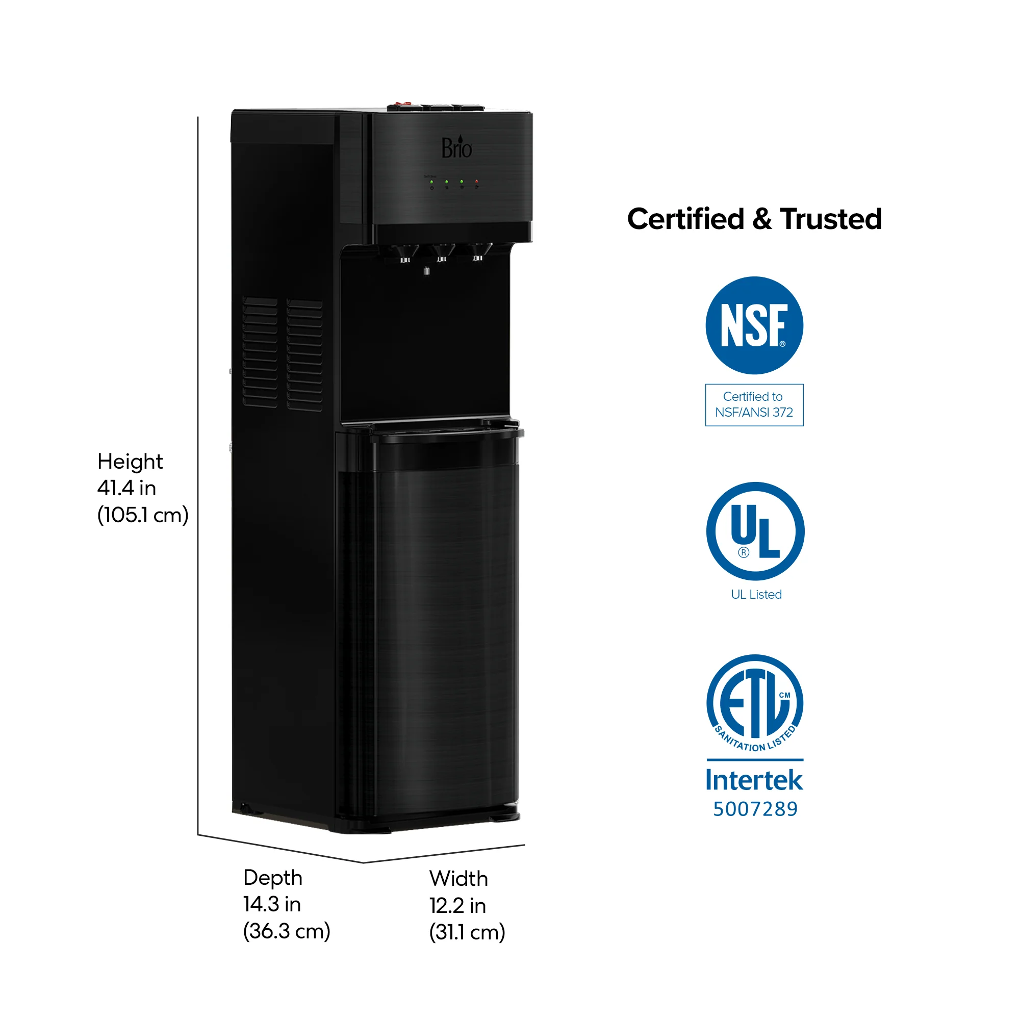 Brio 500 Series 4-Stage UF Black Stainless Bottleless Water Cooler - Image 8