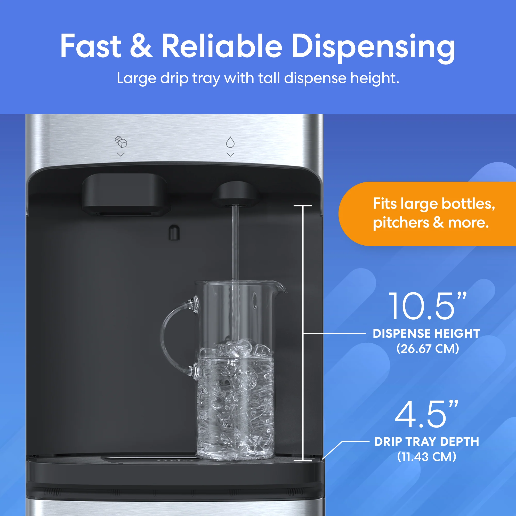 Brio 520 Bottom Load Ice + Hot/Cold Water Cooler Dispenser - Image 5