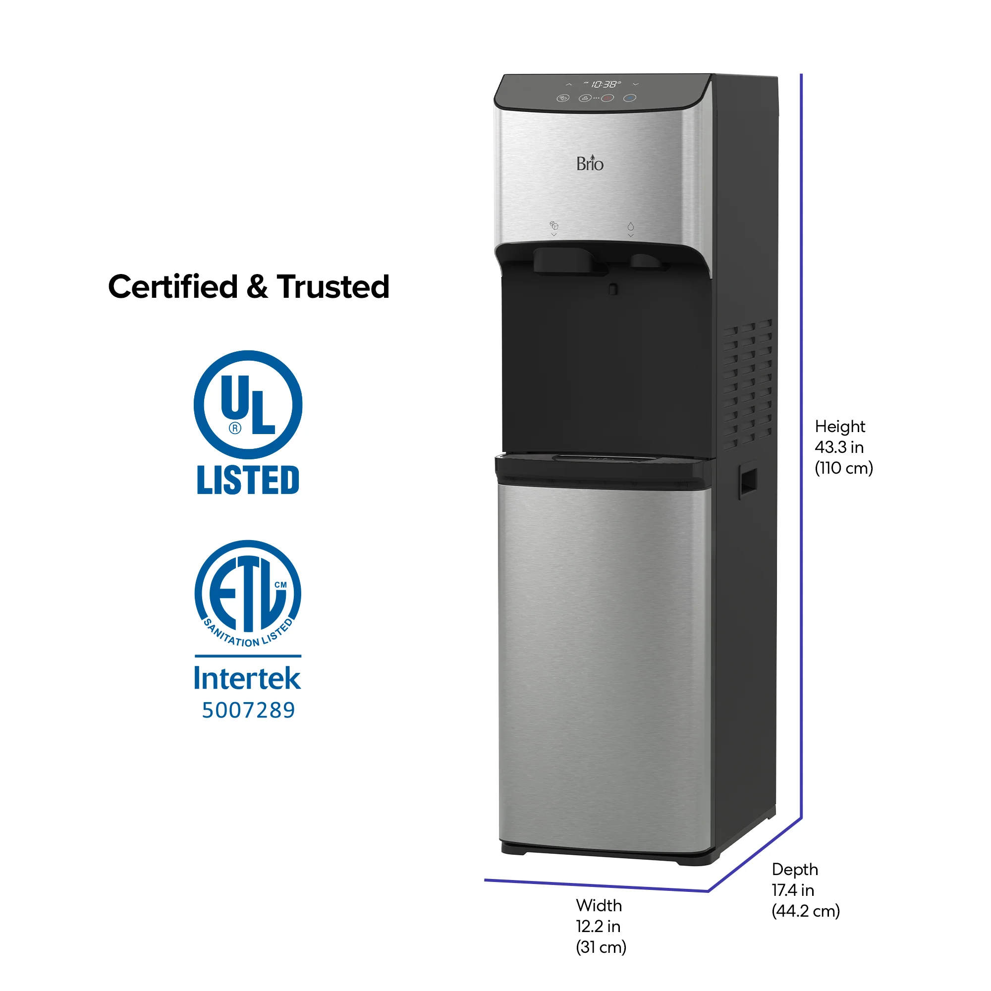 Brio 520 Bottom Load Ice + Hot/Cold Water Cooler Dispenser - Image 9