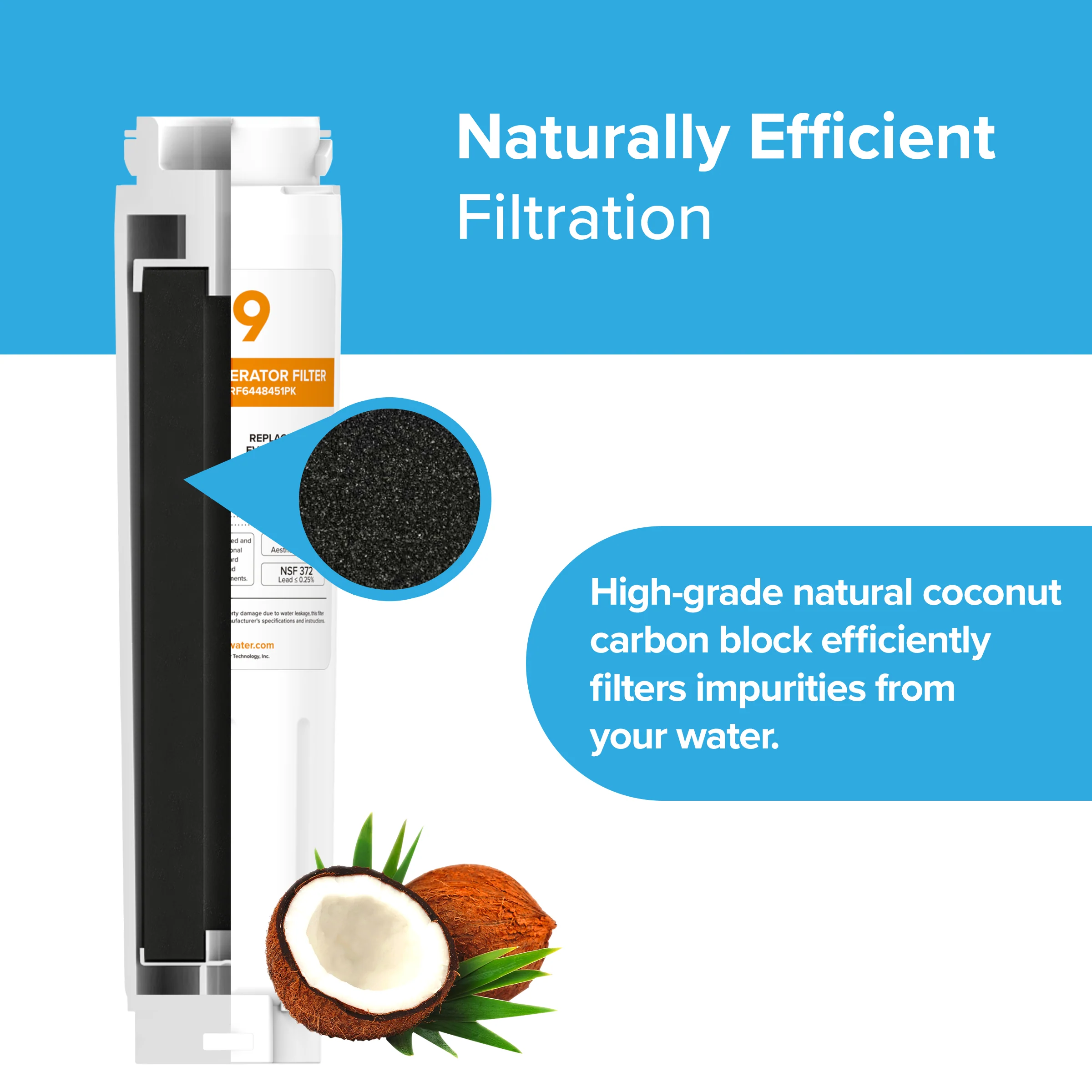 Brio 644845 Refrigerator Filter - Bosch® 644845, Haier® 0060218743, Miele® KWF1000 - Image 4