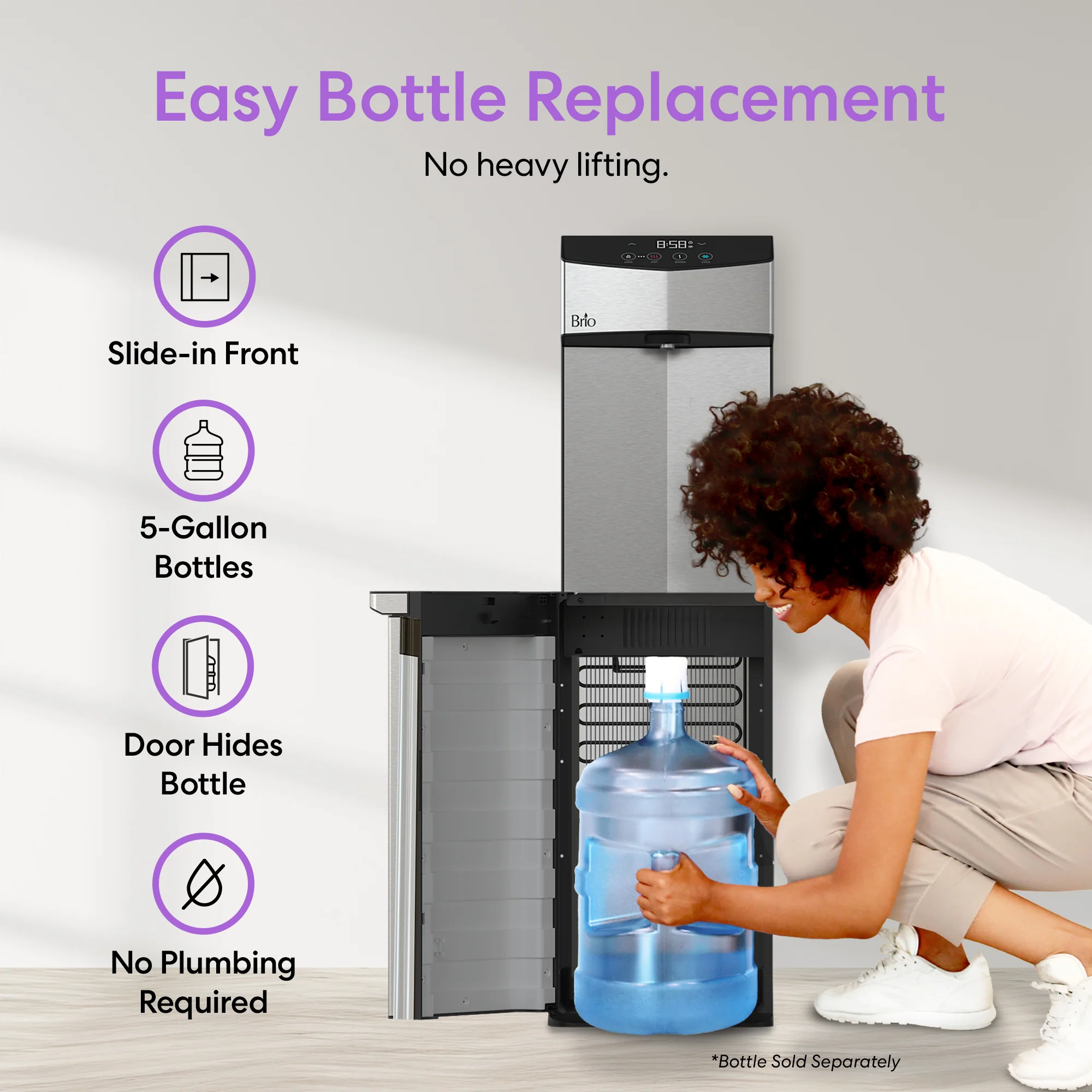 Brio 745 Series Self-Cleaning Bottom Load Water Cooler - Image 3