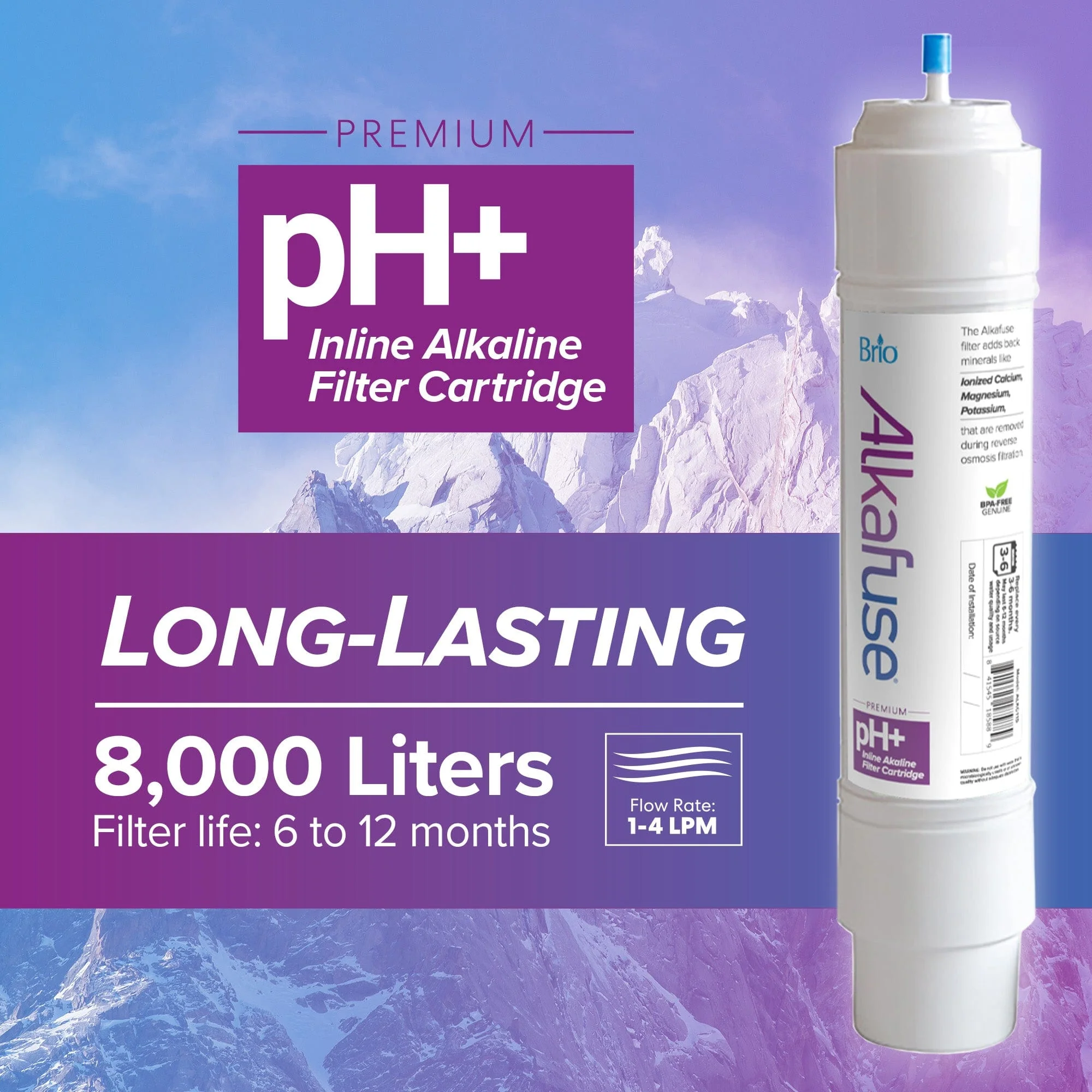 Brio Alkafuse In-Line Alkaline Filter, 8,000 L, 1/4" Quick Connect - Image 5