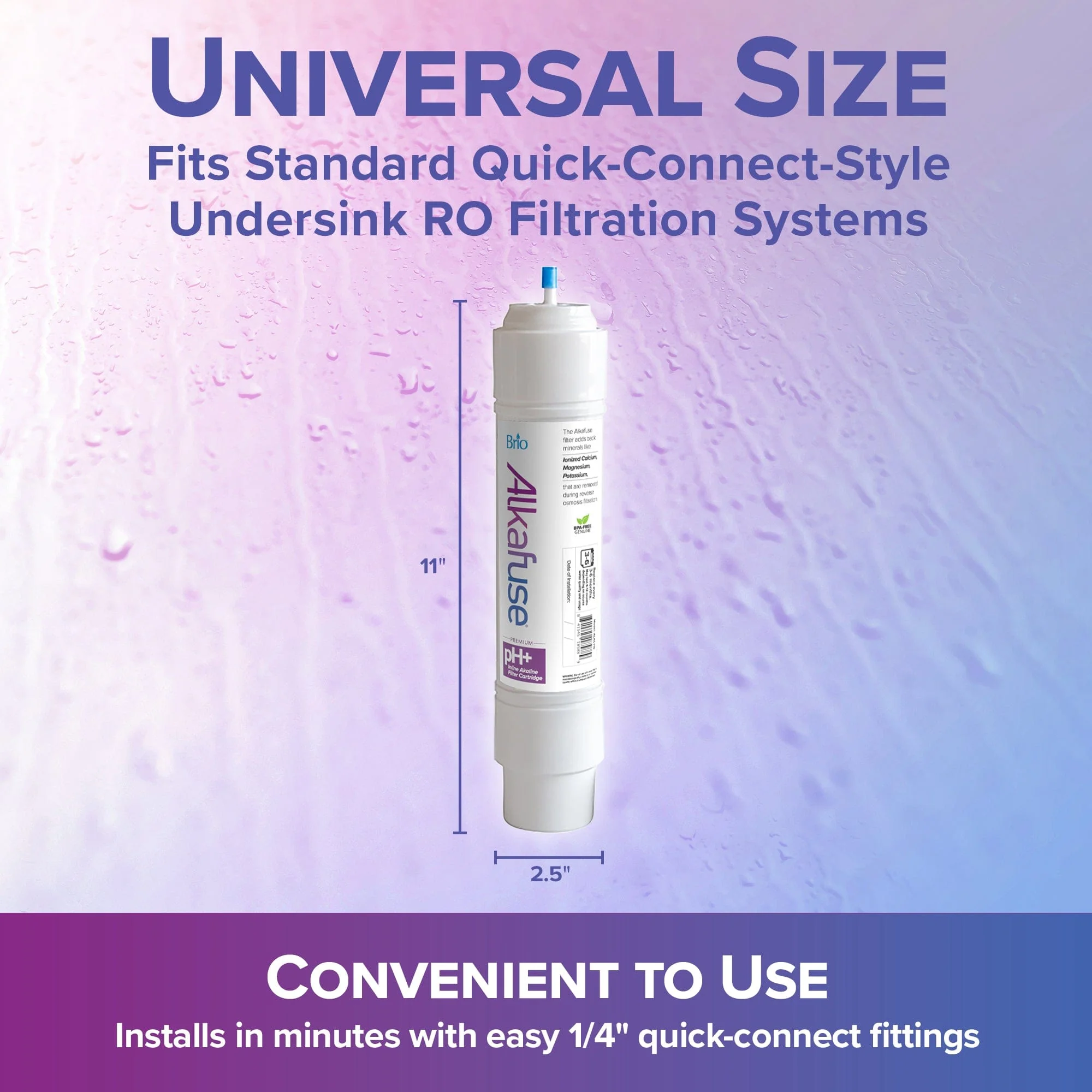 Brio Alkafuse In-Line Alkaline Filter, 8,000 L, 1/4" Quick Connect - Image 6