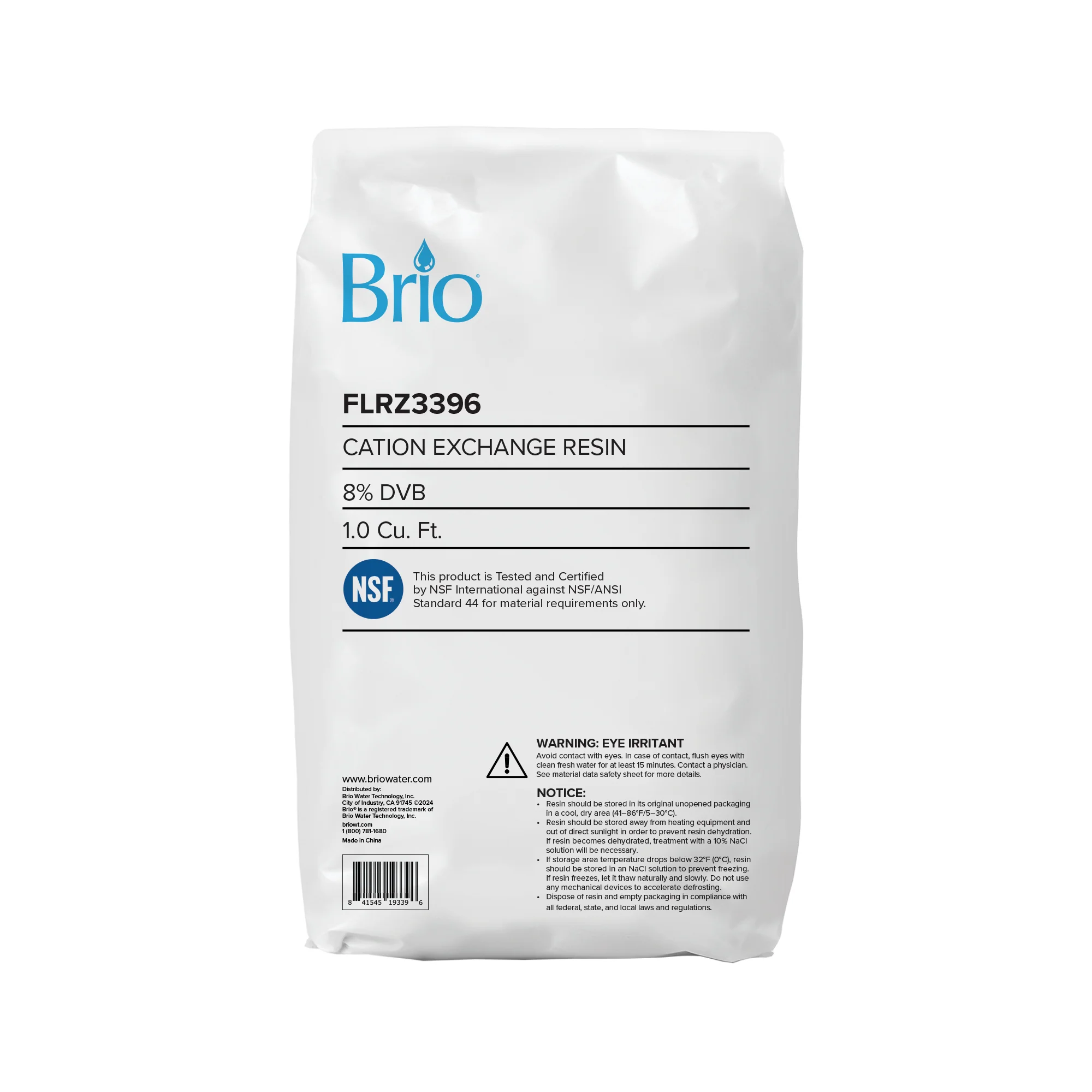 Brio Cation Exchange Resin - 8% Cross-Linked DVB