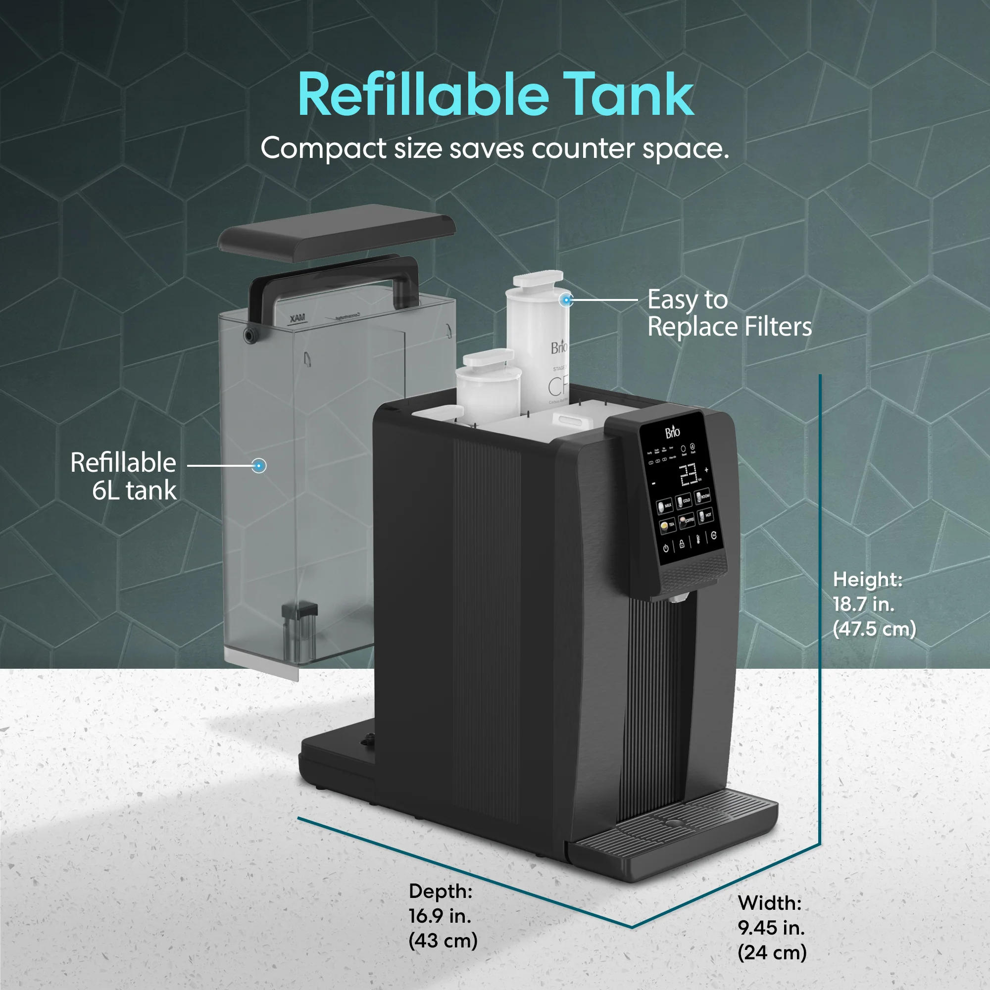 Brio Q20 Reverse Osmosis Countertop Water Dispenser - Image 3