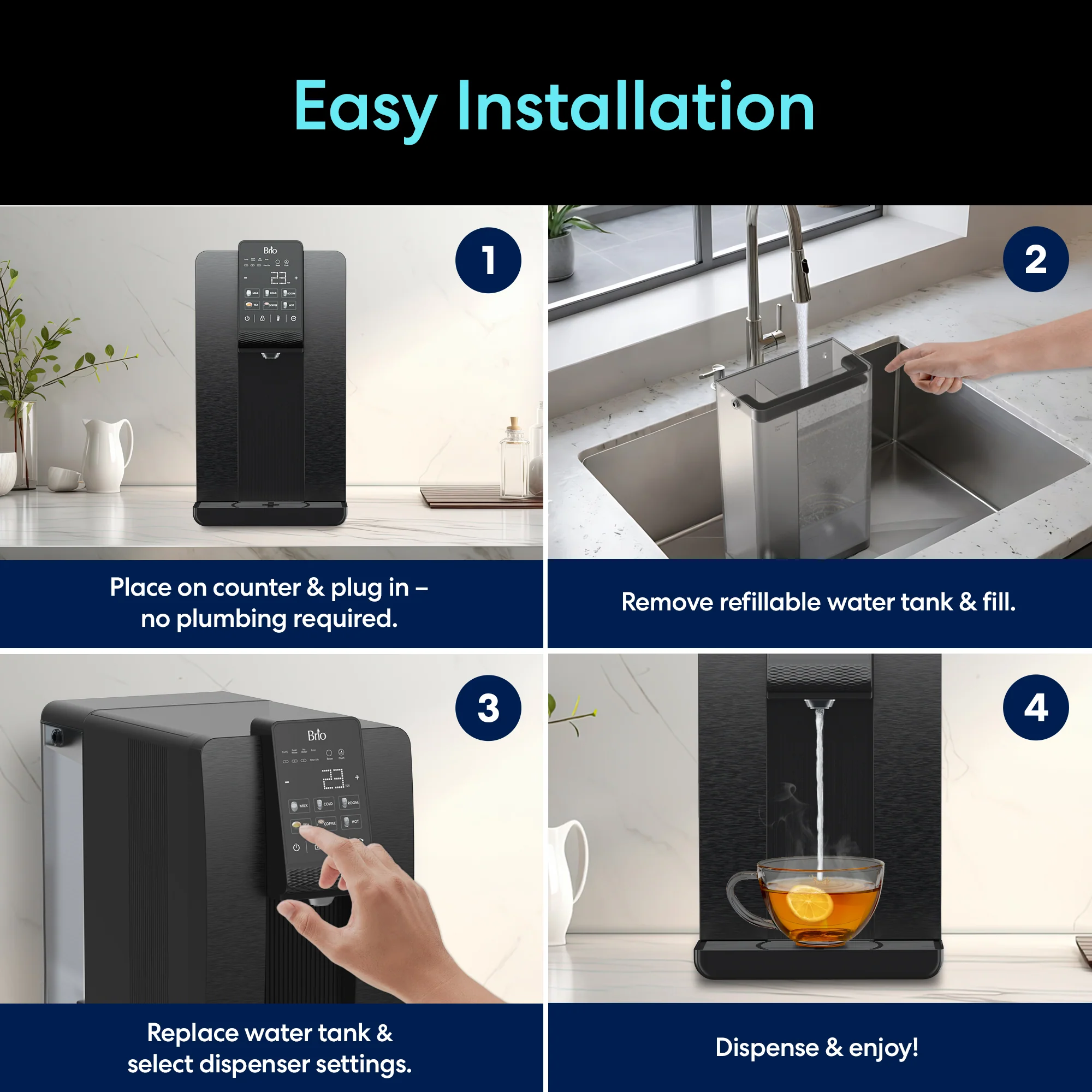 Brio Q20 Reverse Osmosis Countertop Water Dispenser - Image 4