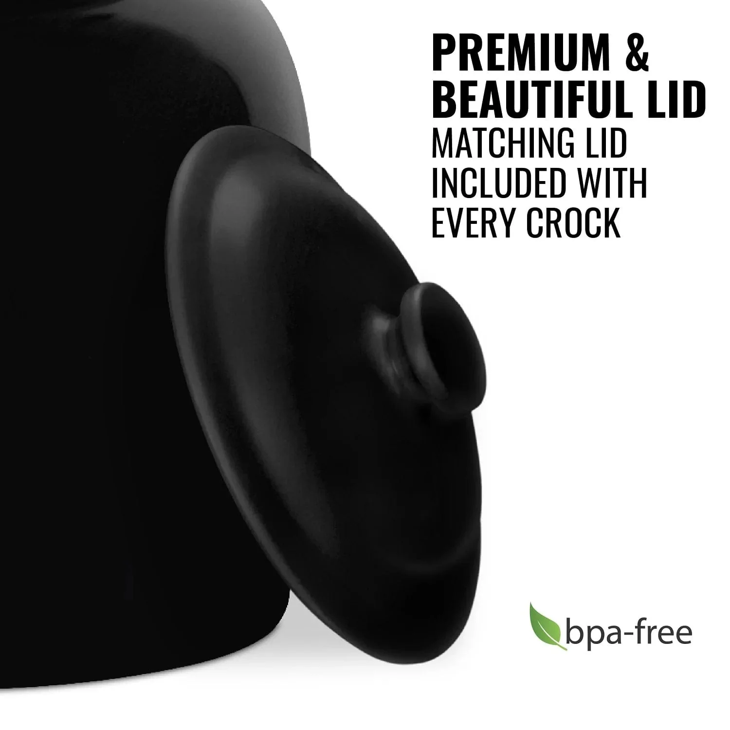 GEO Porcelain Ceramic Crock Water Dispenser w/ Stand - Black - Image 3