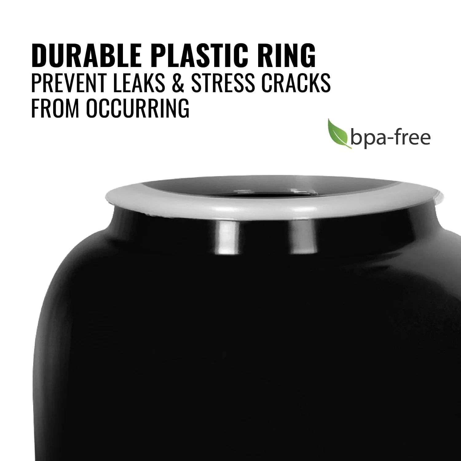 GEO Porcelain Ceramic Crock Water Dispenser w/ Stand - Black - Image 4