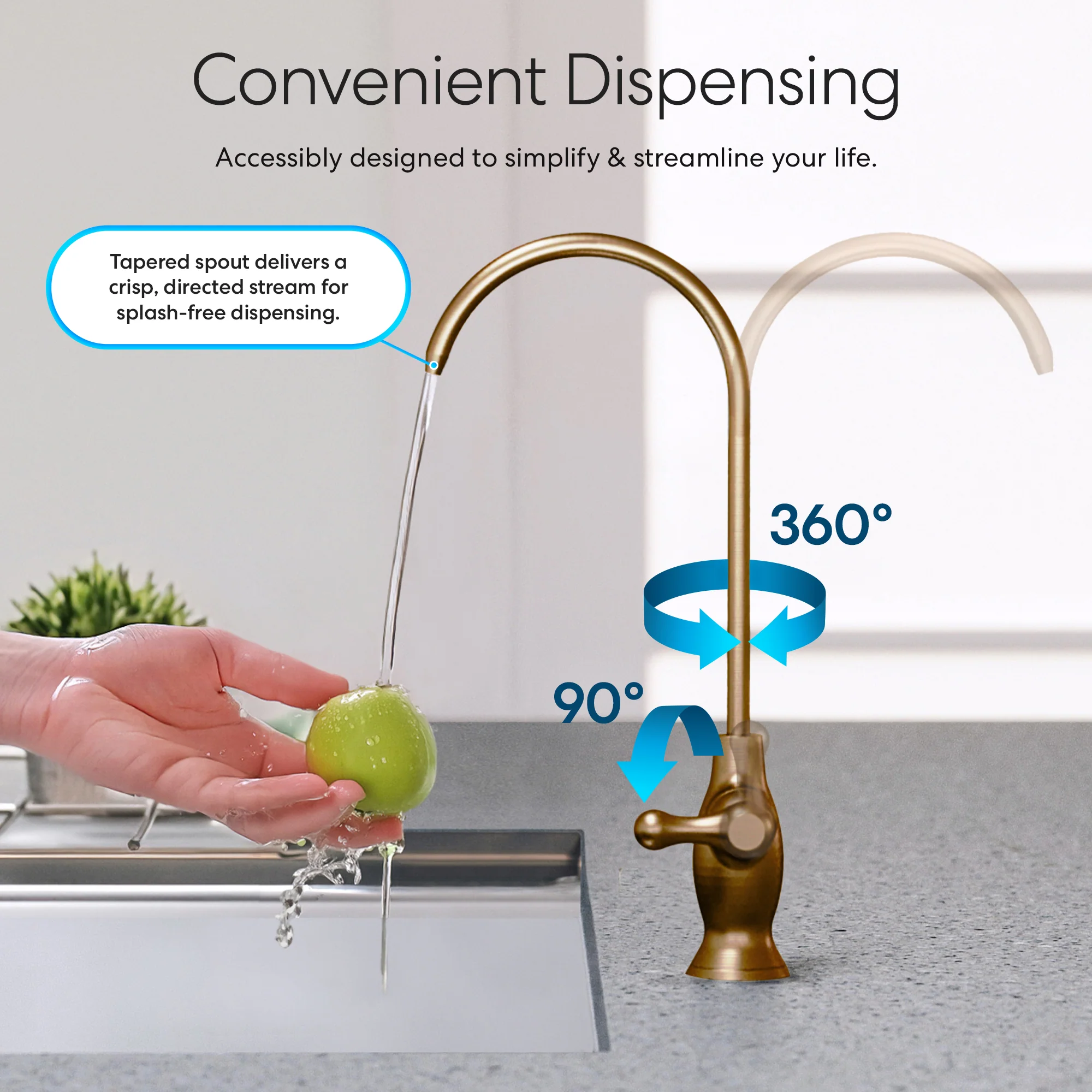 Brio Curvy Classic Series Water Faucet - Brushed Bronze - Image 3