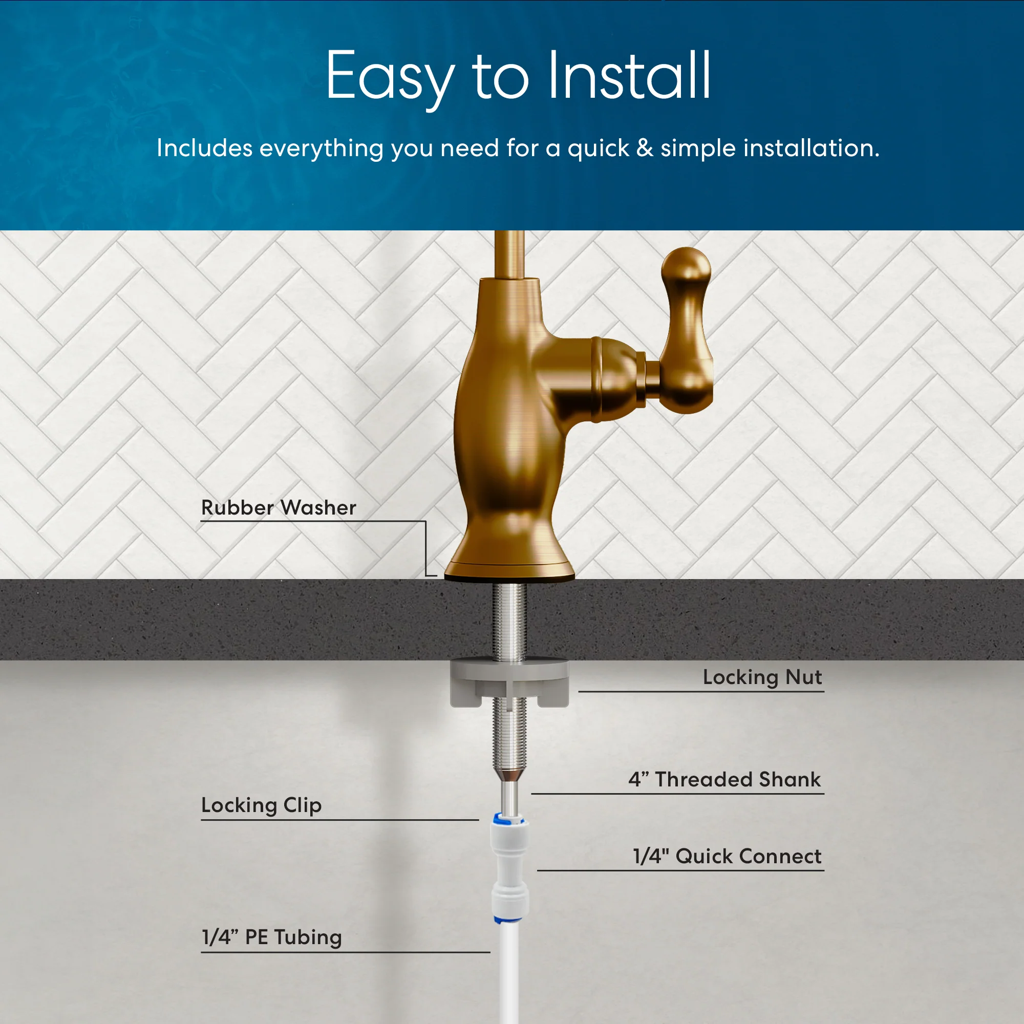 Brio Curvy Classic Series Water Faucet - Brushed Bronze - Image 5