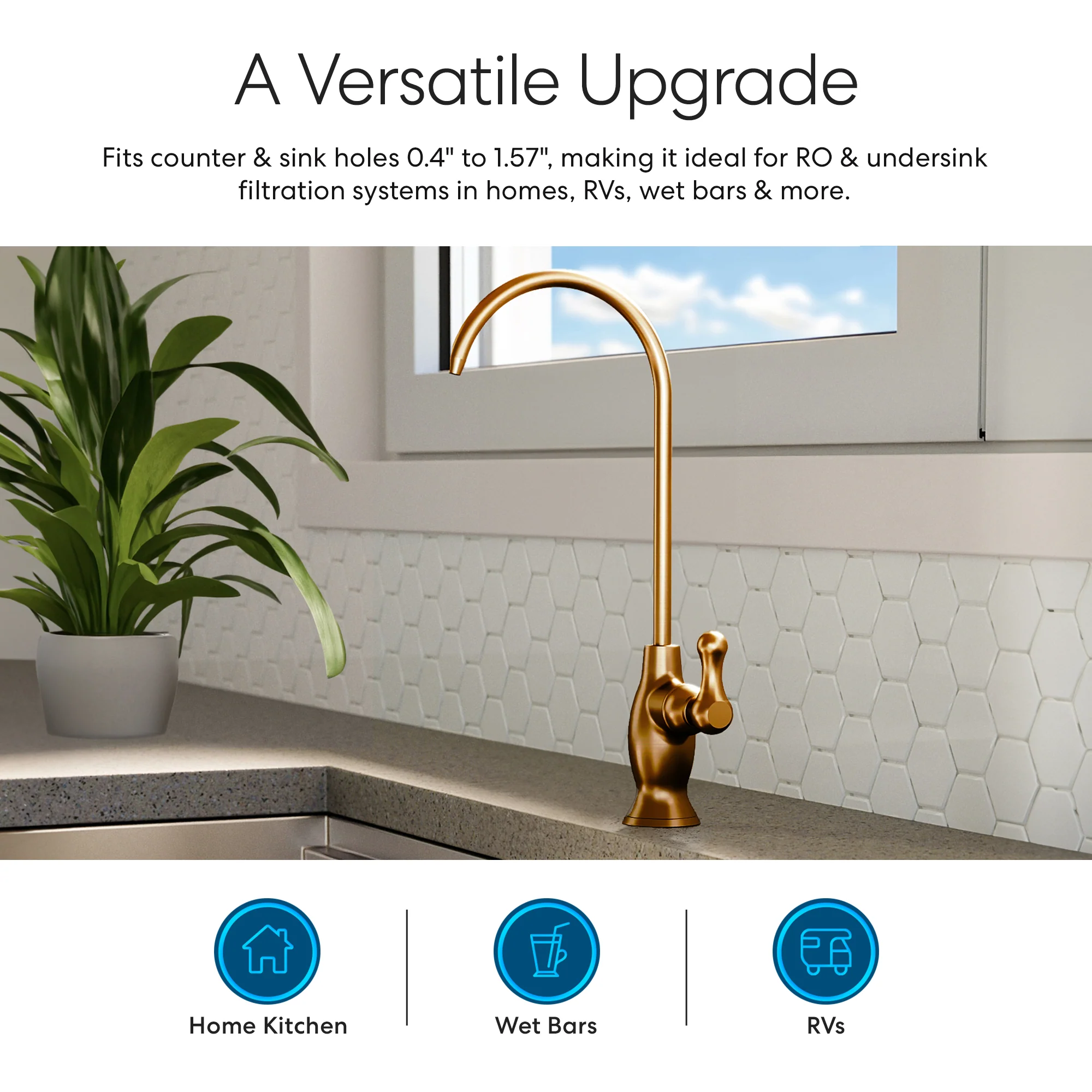 Brio Curvy Classic Series Water Faucet - Brushed Bronze - Image 6