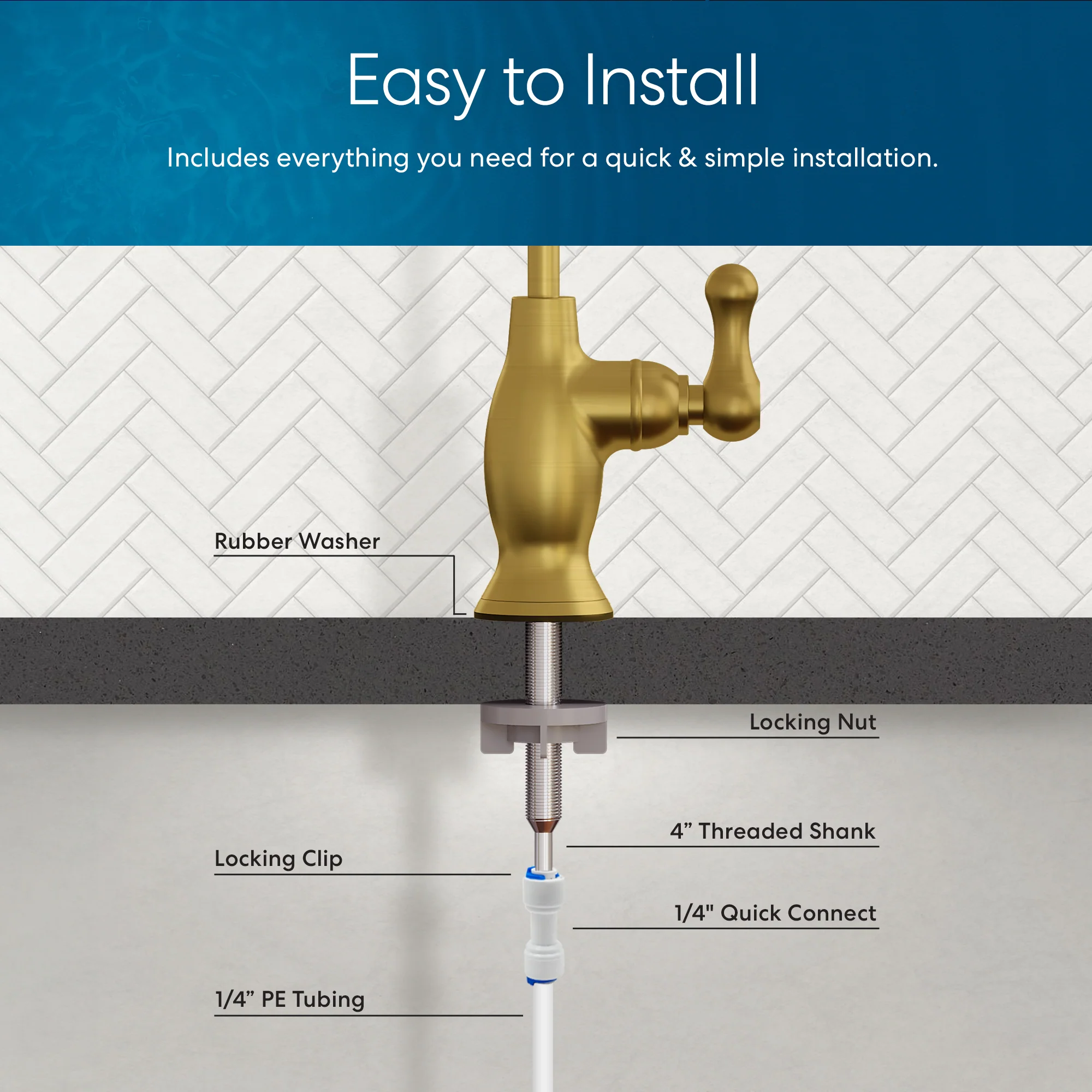 Brio Curvy Classic Series Water Faucet - Brushed Gold - Image 5