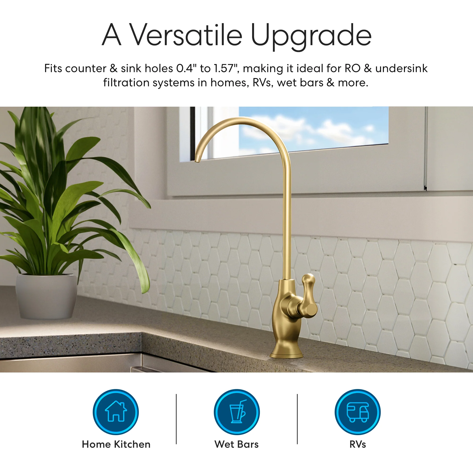 Brio Curvy Classic Series Water Faucet - Brushed Gold - Image 6