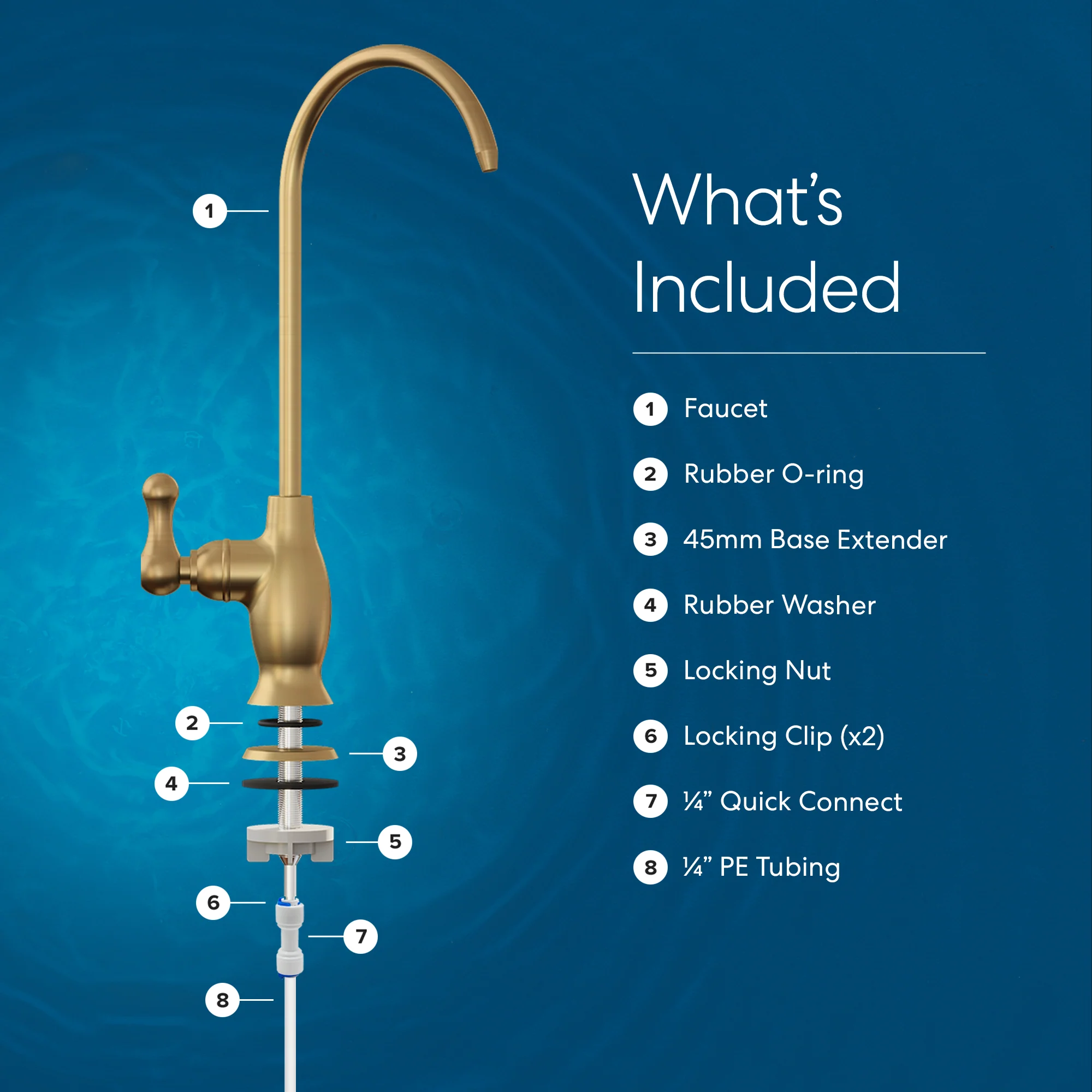 Brio Curvy Classic Series Water Faucet - Brushed Gold - Image 8