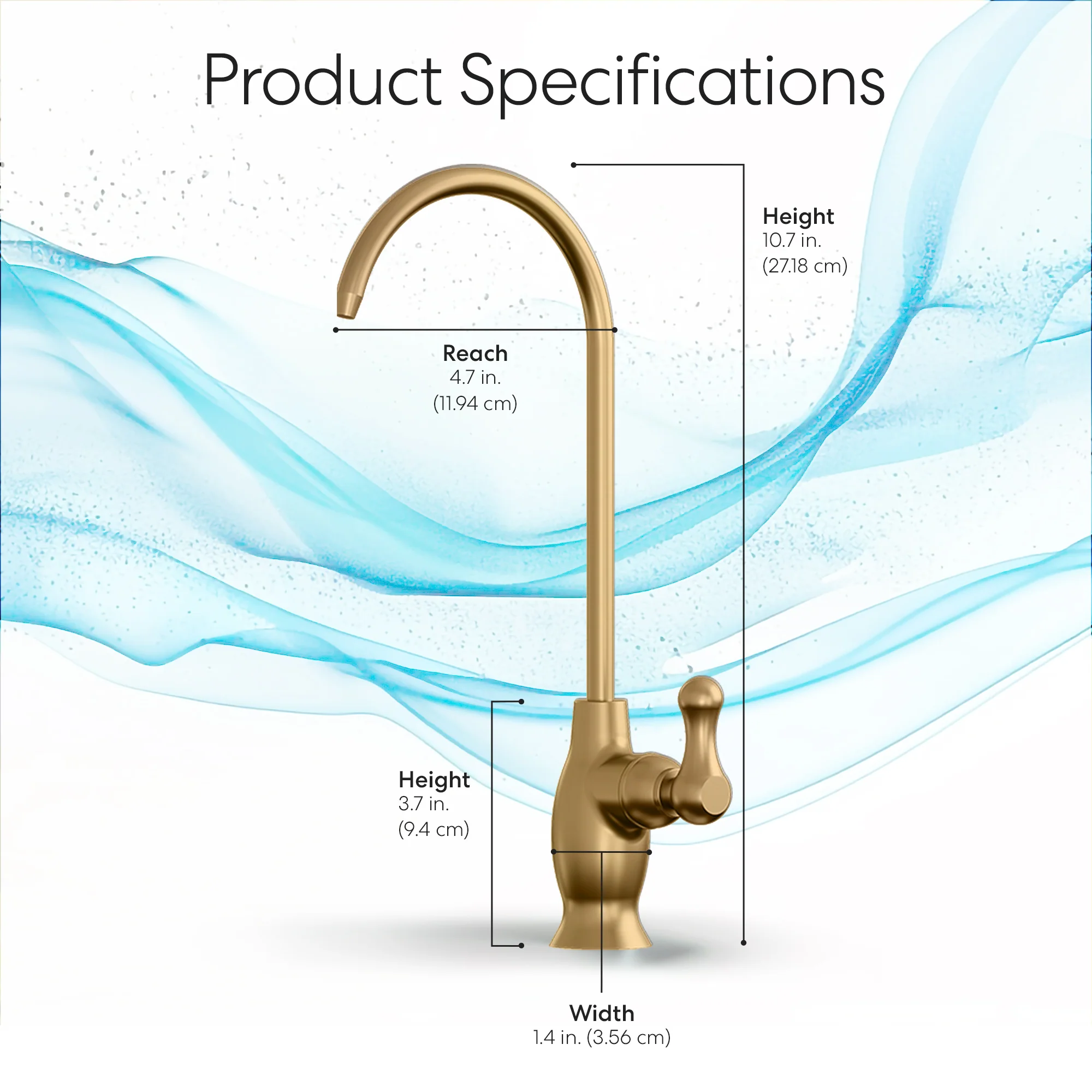 Brio Curvy Classic Series Water Faucet - Brushed Gold - Image 9