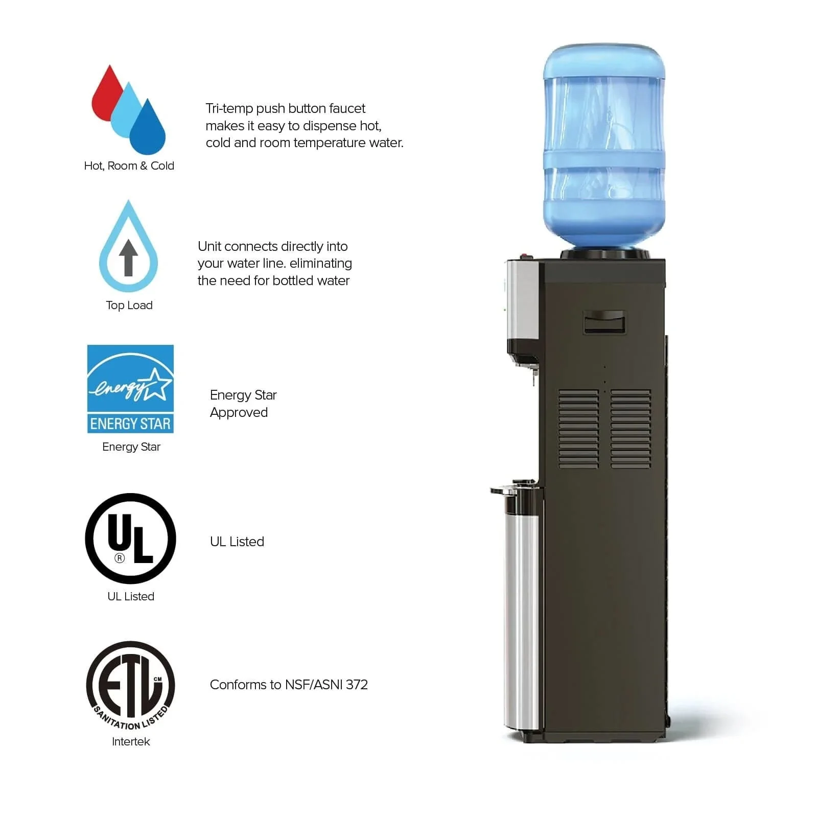 Brio 500 Series Stainless Top Load Water Cooler - Image 4
