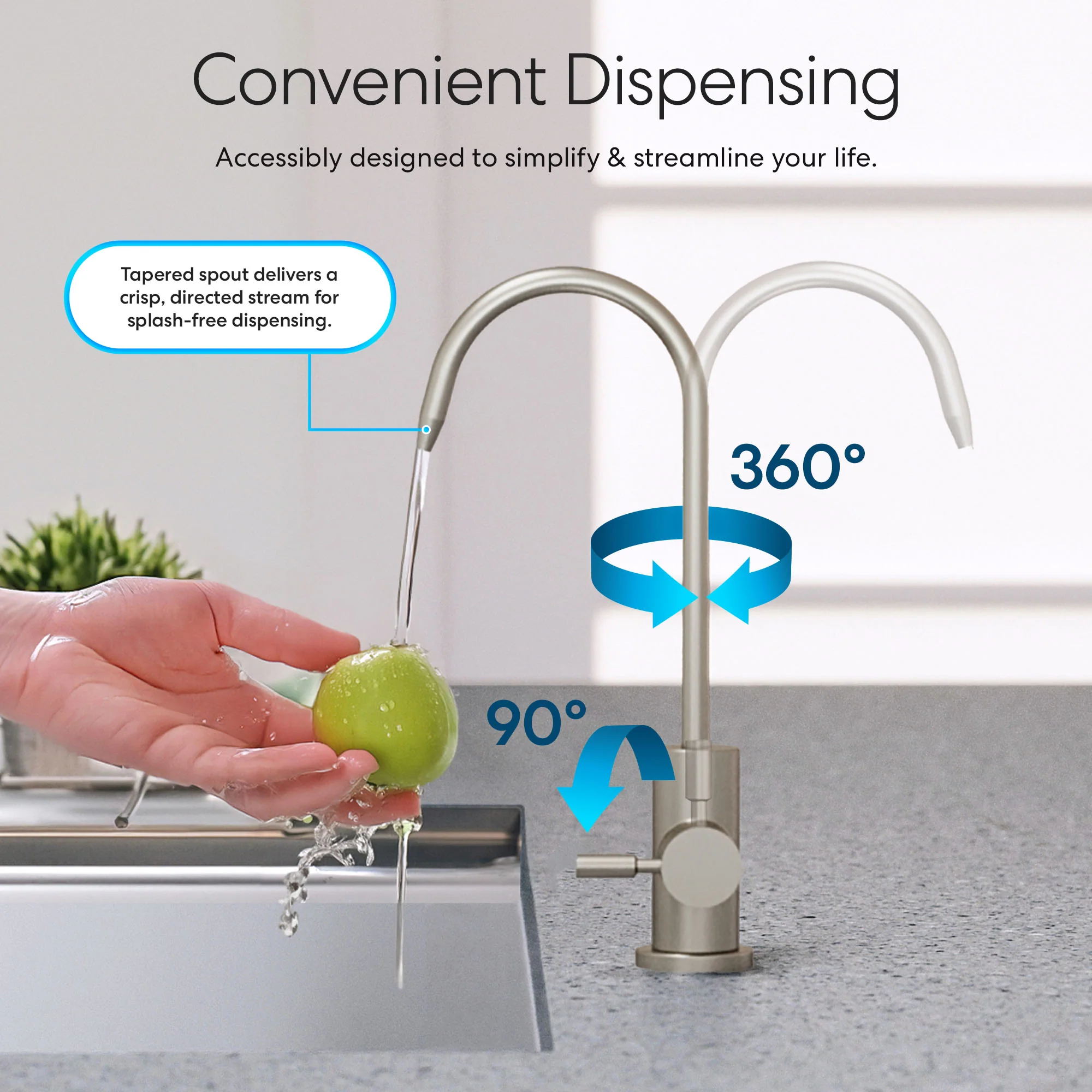 Brio Modern Series Water Faucet-31mm Brushed Nickel - Image 3