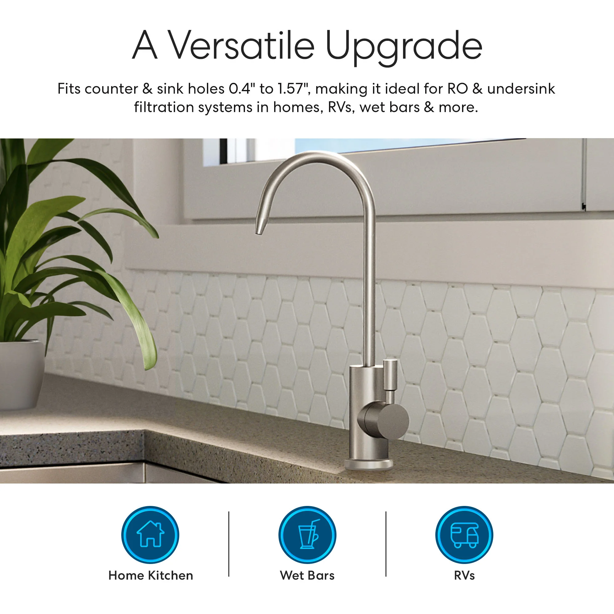 Brio Modern Series Water Faucet-31mm Brushed Nickel - Image 6