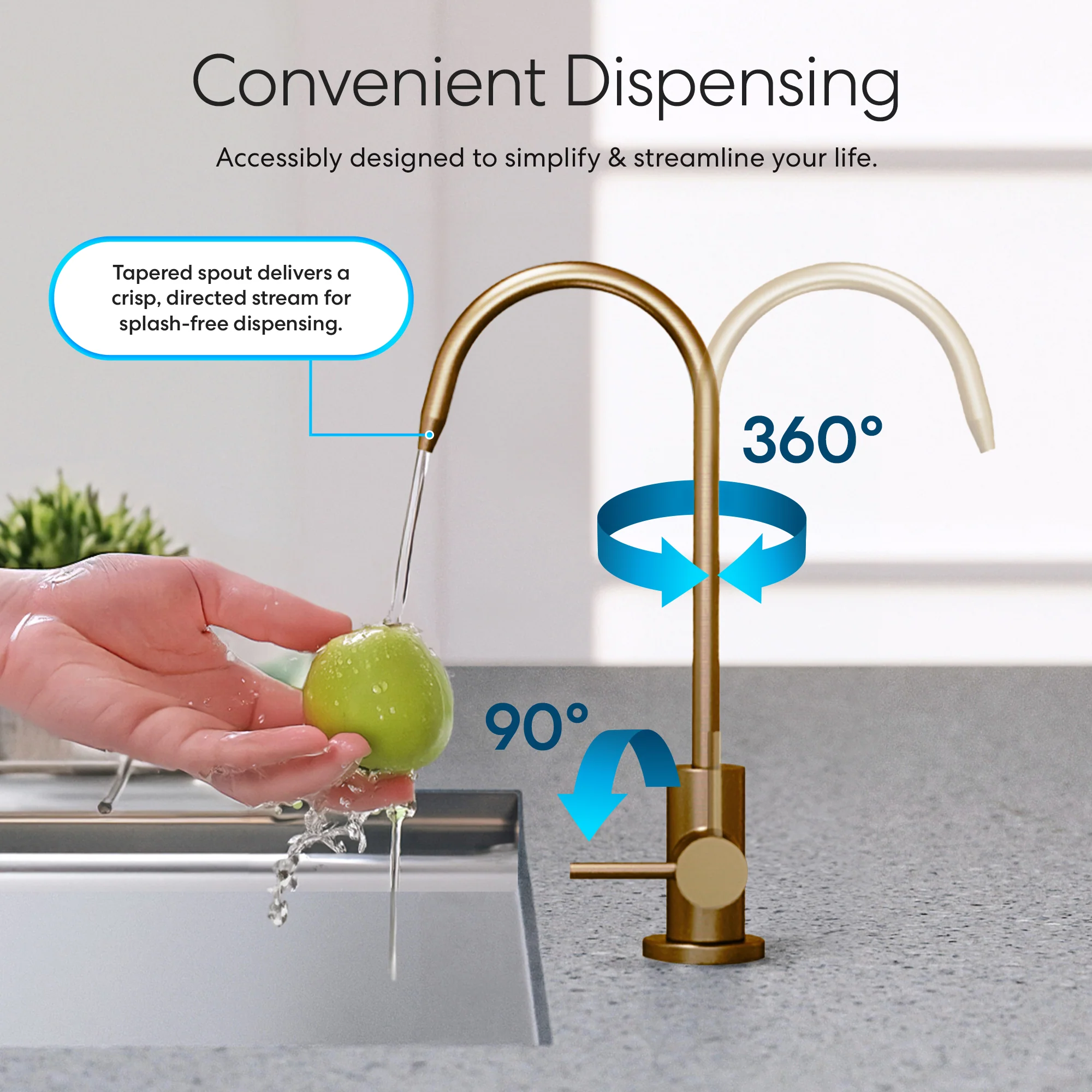Brio Modern Series Water Faucet - Brushed Bronze - Image 3